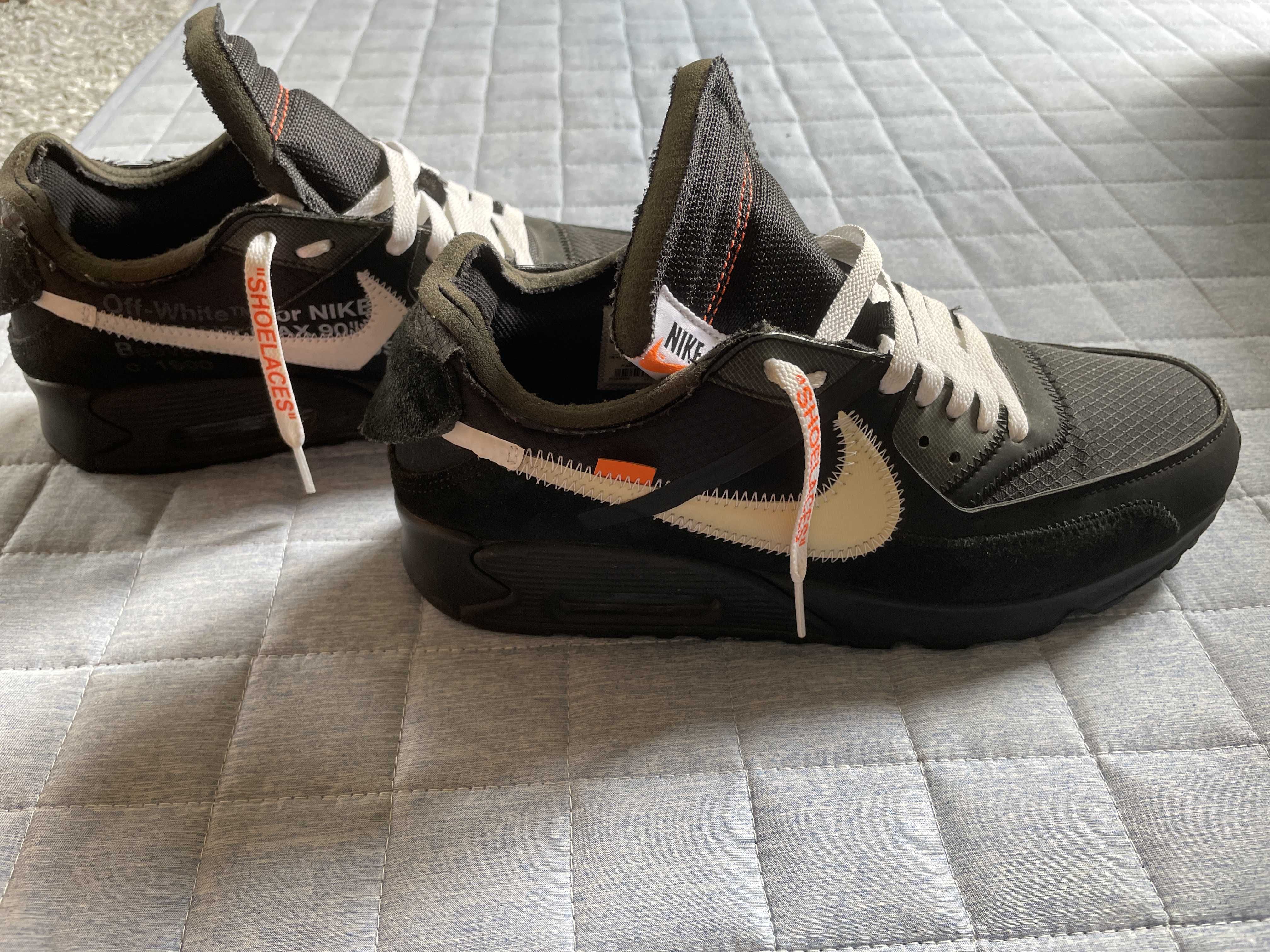 Off-White × Nike Air Max 90 "Black/Black-Cone-White"
