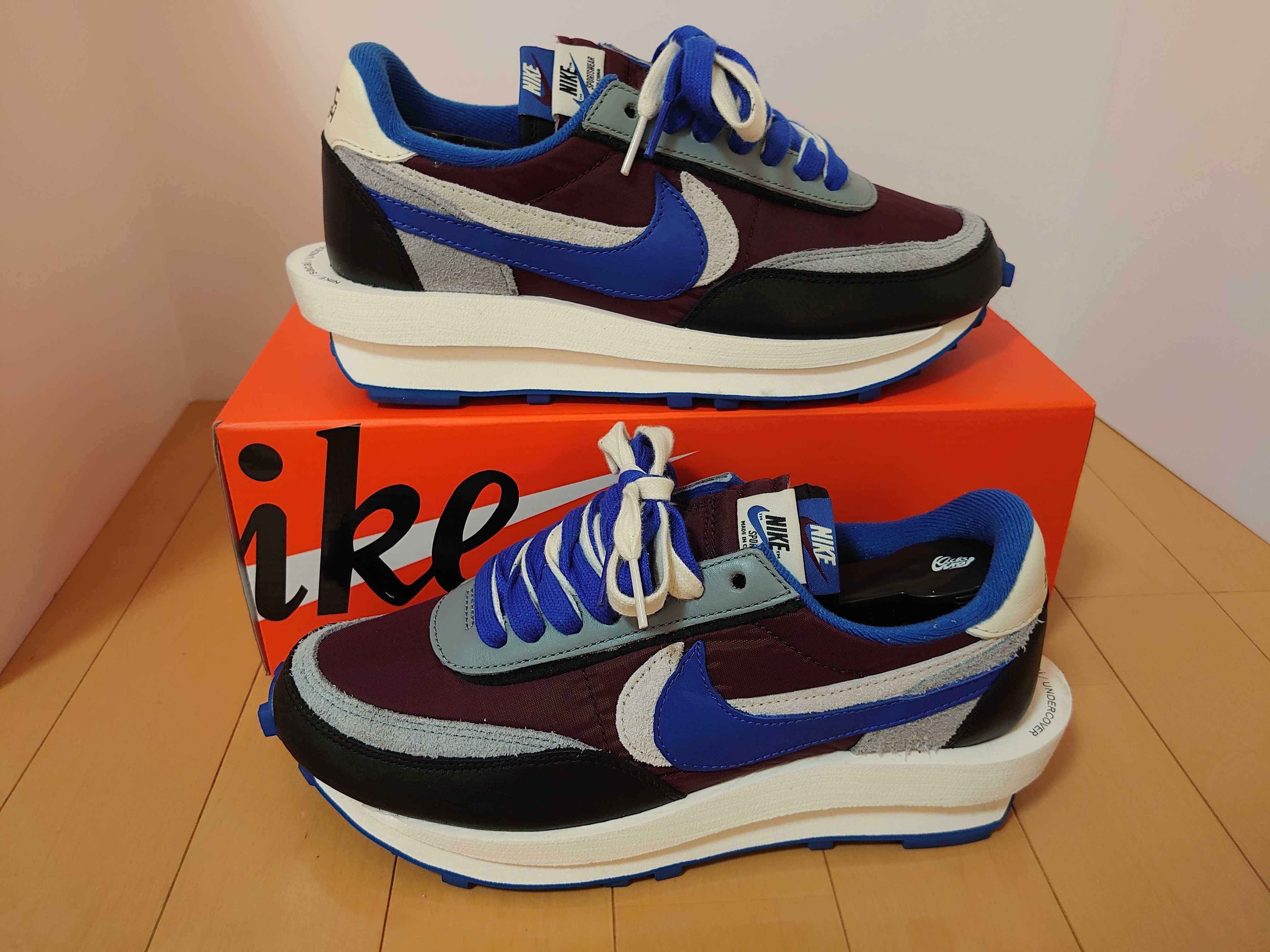 UNDERCOVER × sacai × Nike LD Waffle "Night Maroon/Pale Ivory-Ground Grey-Team Royal"