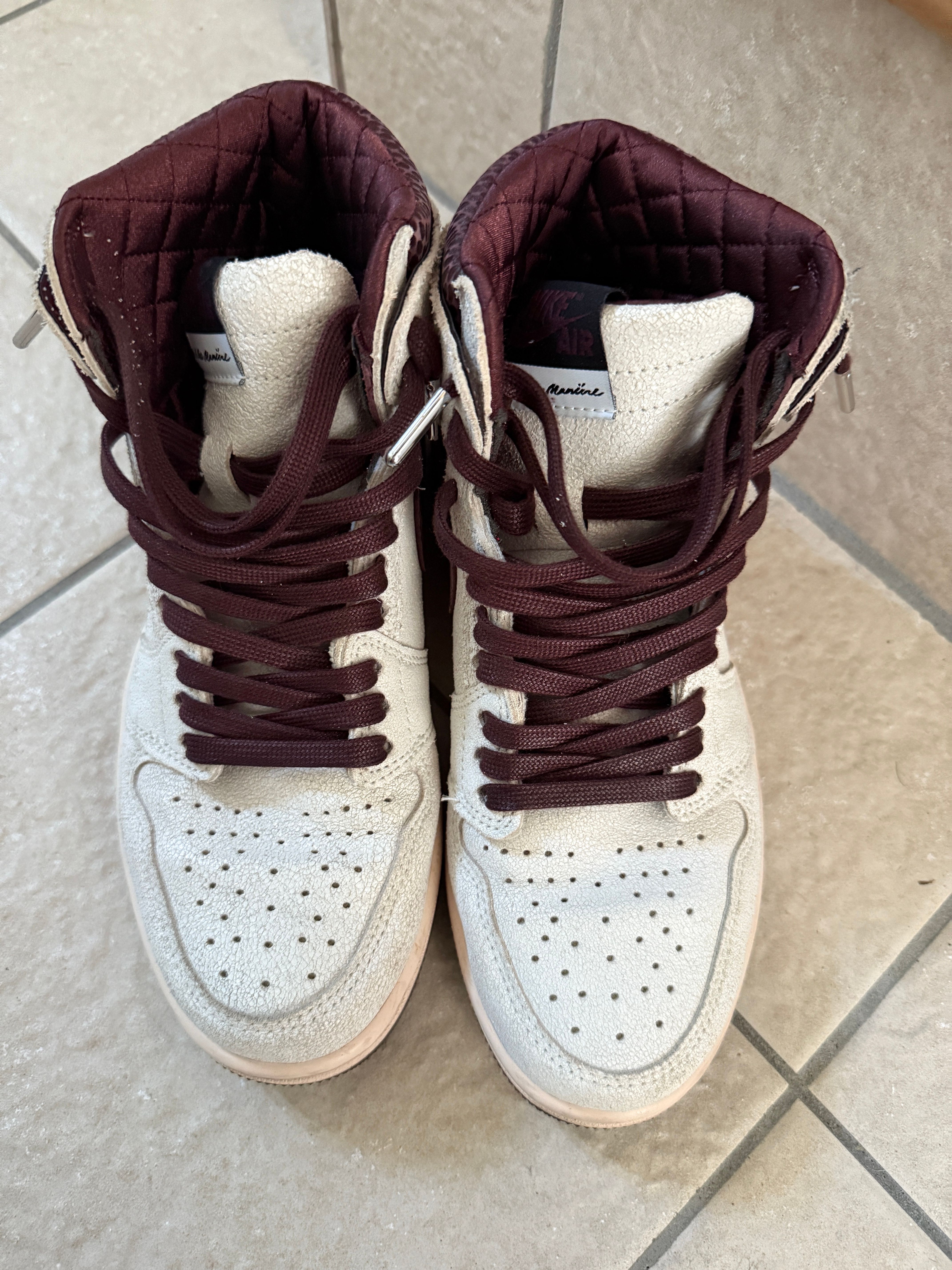 A Ma Maniere × Nike Air Jordan 1 Retro High OG "Sail and Burgundy"