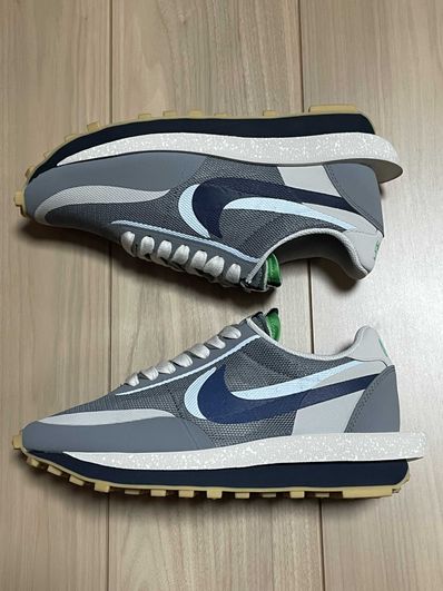CLOT × Sacai × Nike LD Waffle "Grey Obsidian/Cool Grey"