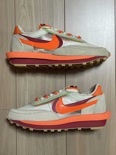 CLOT × Sacai × Nike LD Waffle "Orange Blaze"