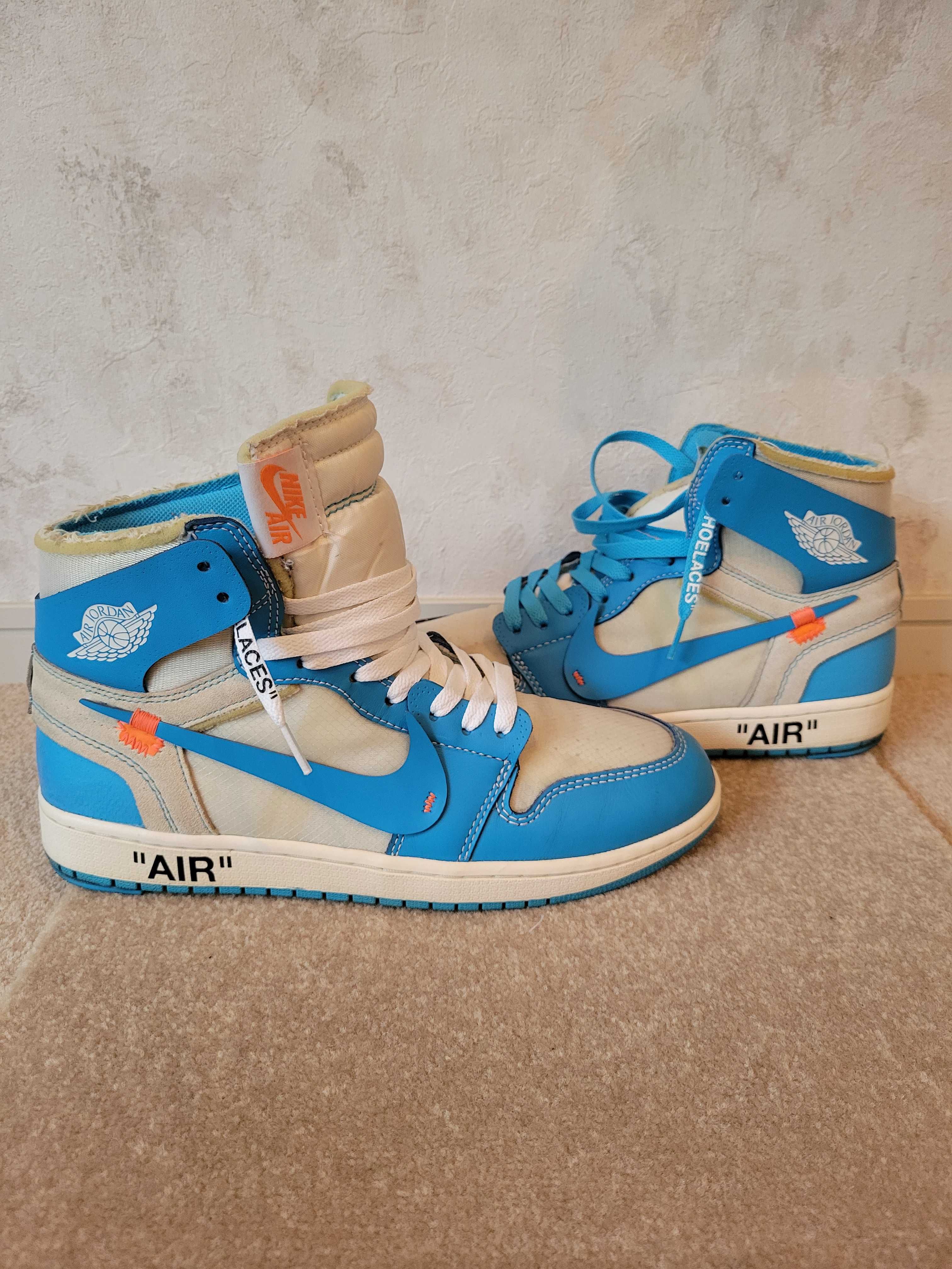 Off-White × Nike Air Jordan 1 High UNC "White/Dark Powder Blue"