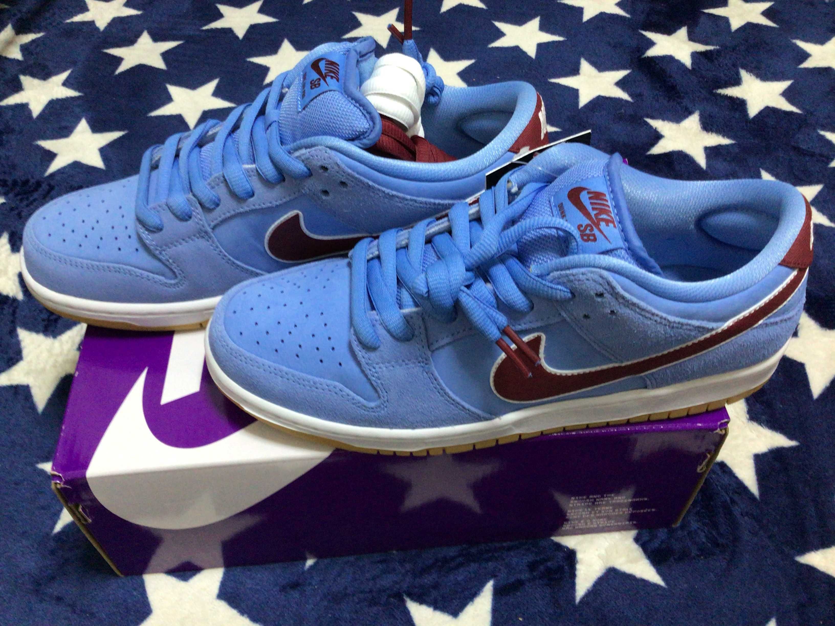 Nike SB Dunk Low Pro "Philadelphia Phillies/Valor Blue and Team Maroon"
