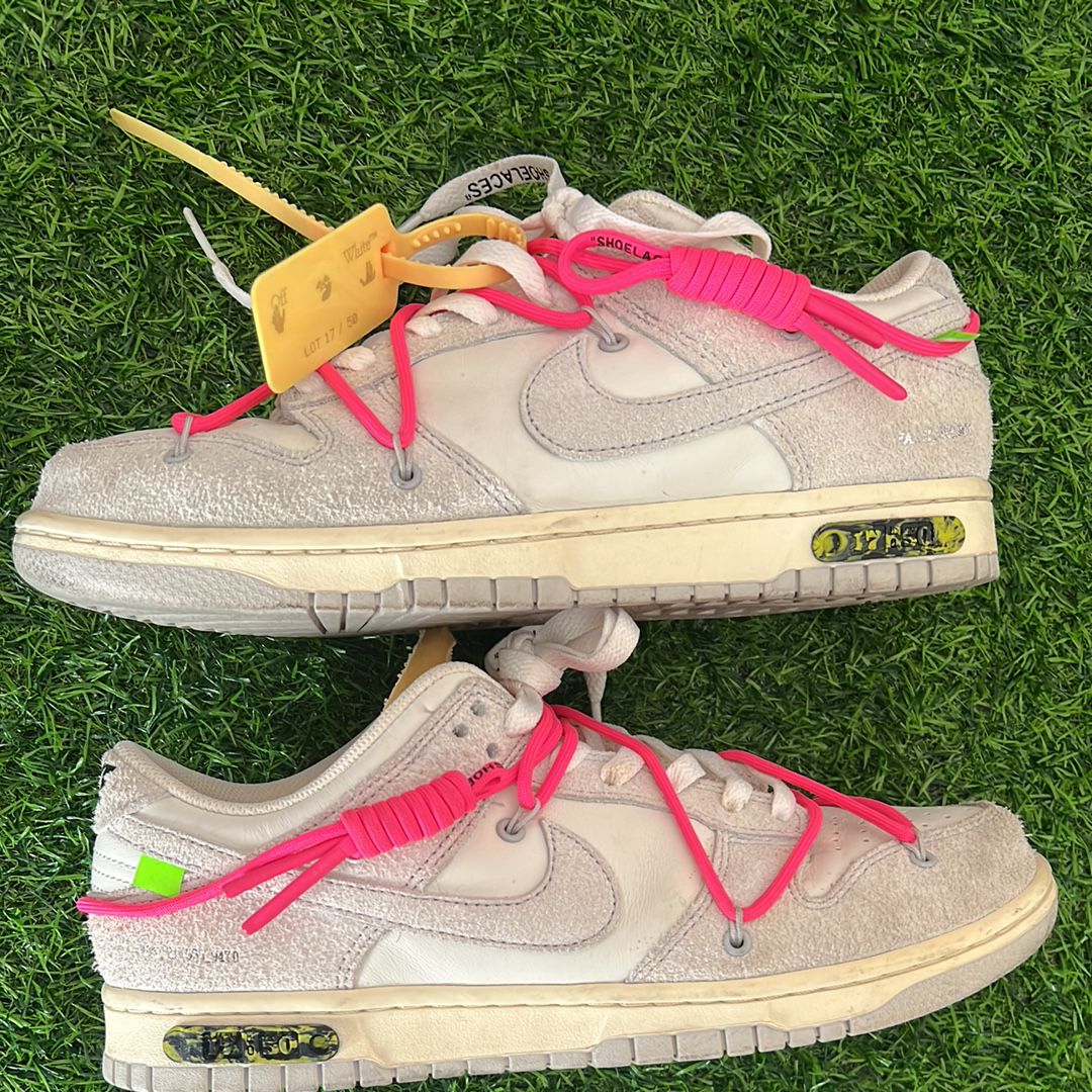 Off-White × Nike Dunk Low "Sail/Neutral Gray/Hyper Pink"