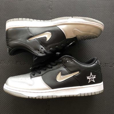 Supreme × Nike Dunk Low "Metallic Silver/Black"