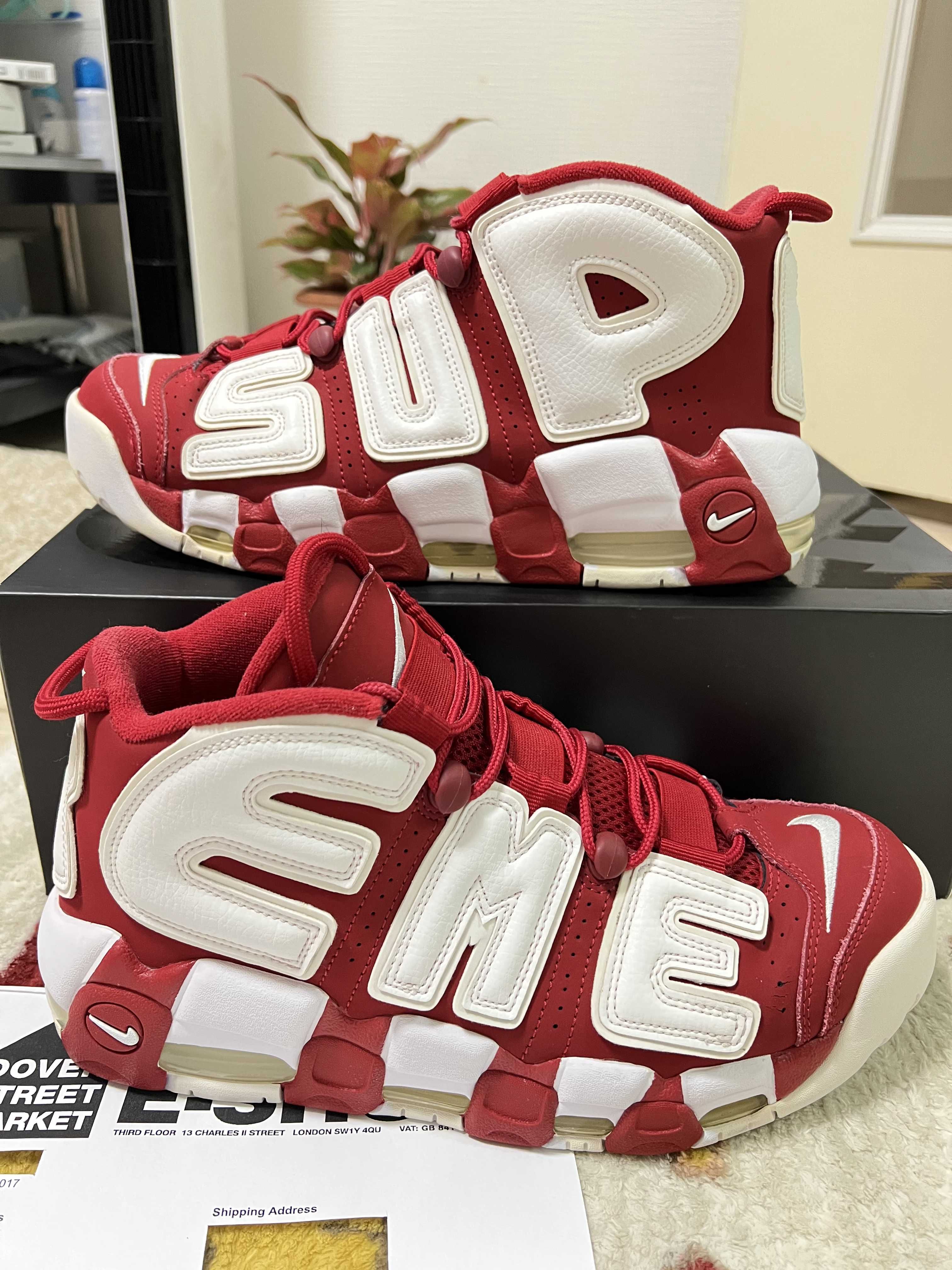 Supreme × Nike Air More Uptempo "White/Red"