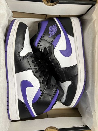 Nike Air Jordan 1 Mid "Black/Court Purple"