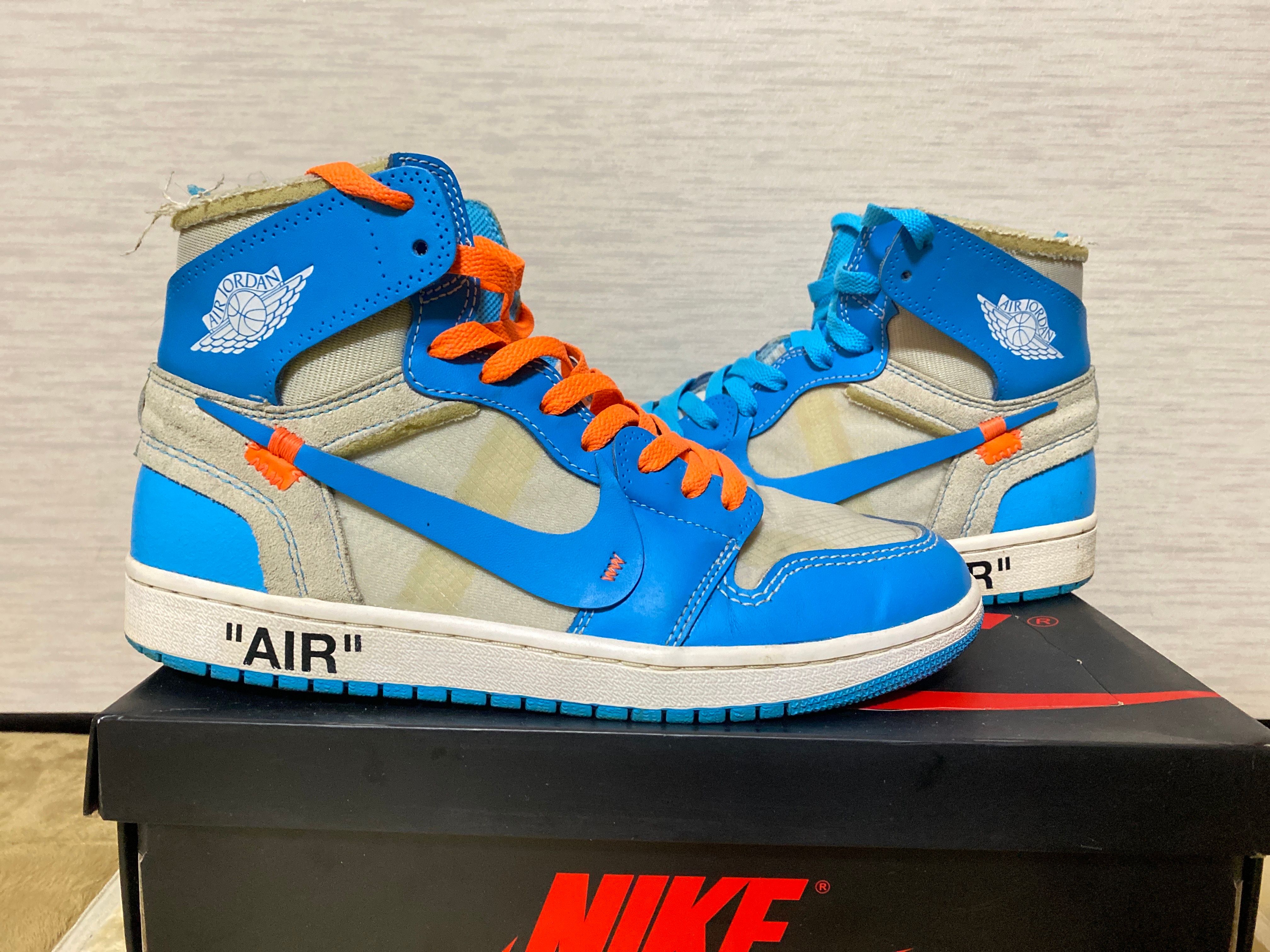 Off-White × Nike Air Jordan 1 High UNC "White/Dark Powder Blue"