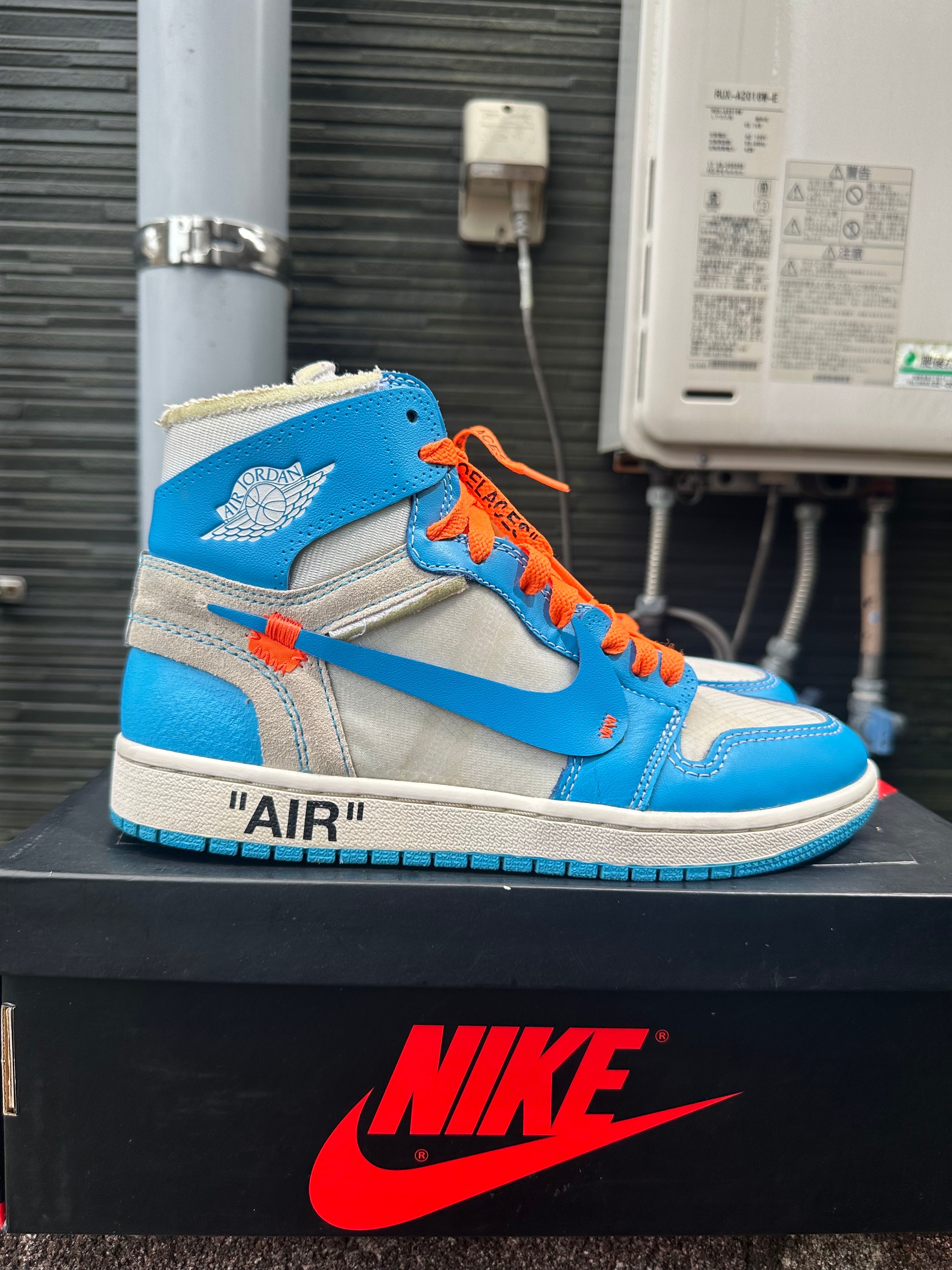 Off-White × Nike Air Jordan 1 High UNC "White/Dark Powder Blue"