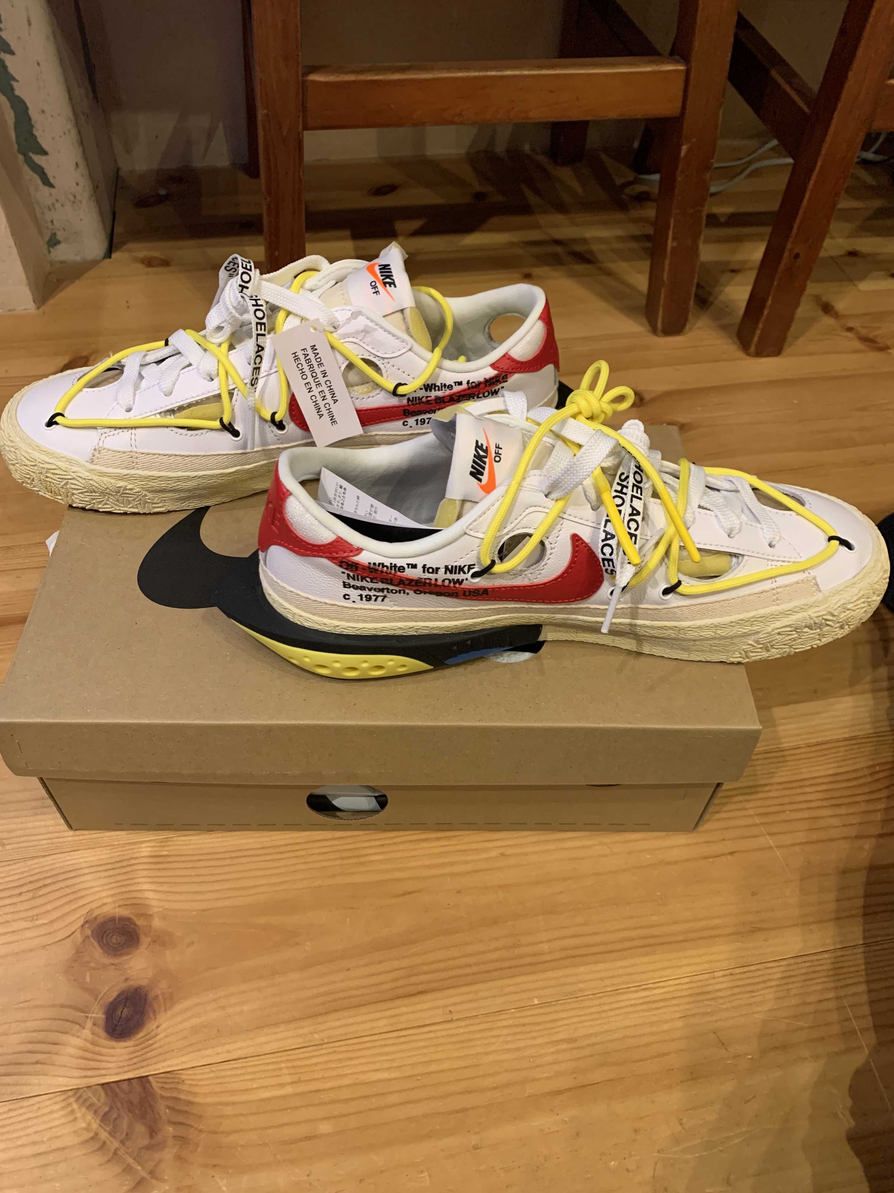 Off-White × Nike Blazer Low "White and University Red"