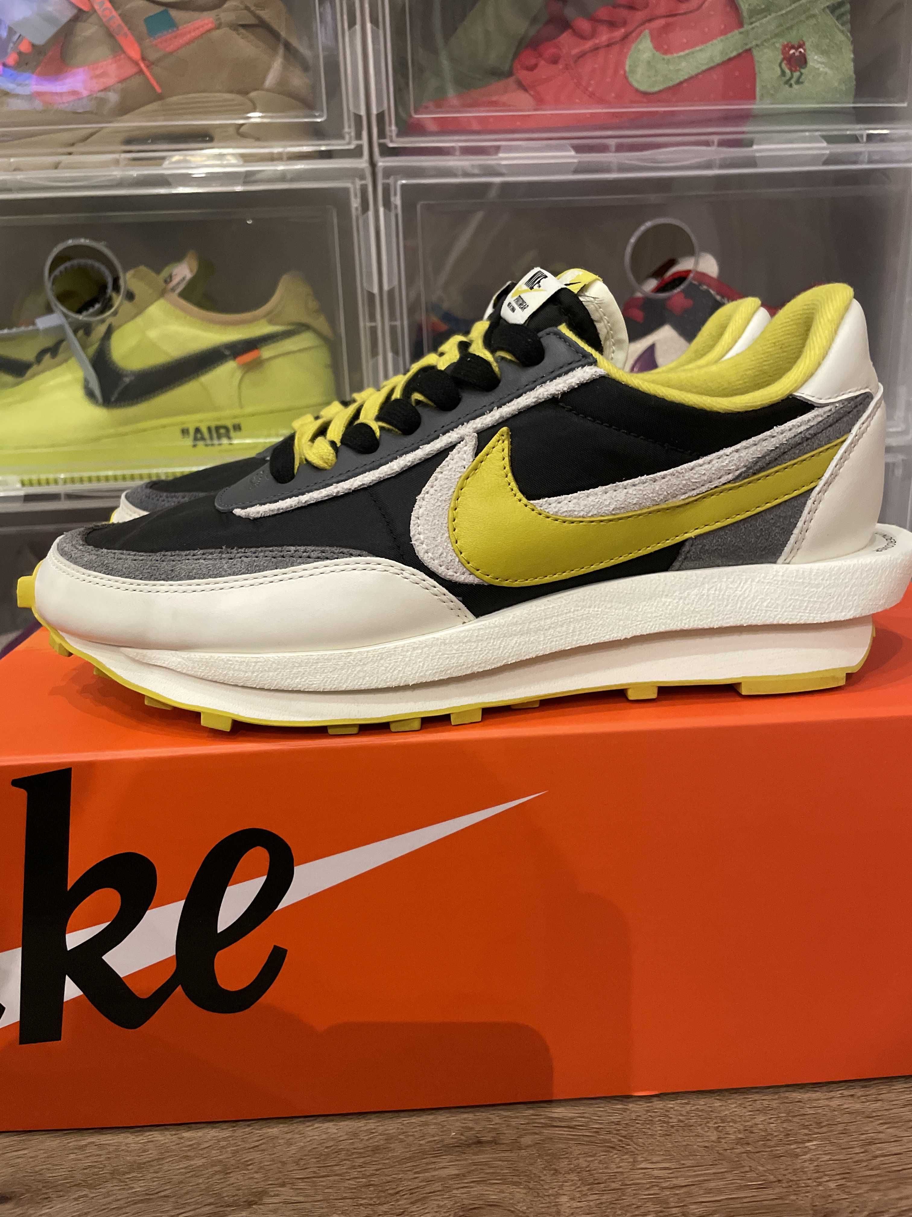 UNDERCOVER × sacai × Nike LD Waffle "Black/Sail-Dark Grey-Bright Citron"