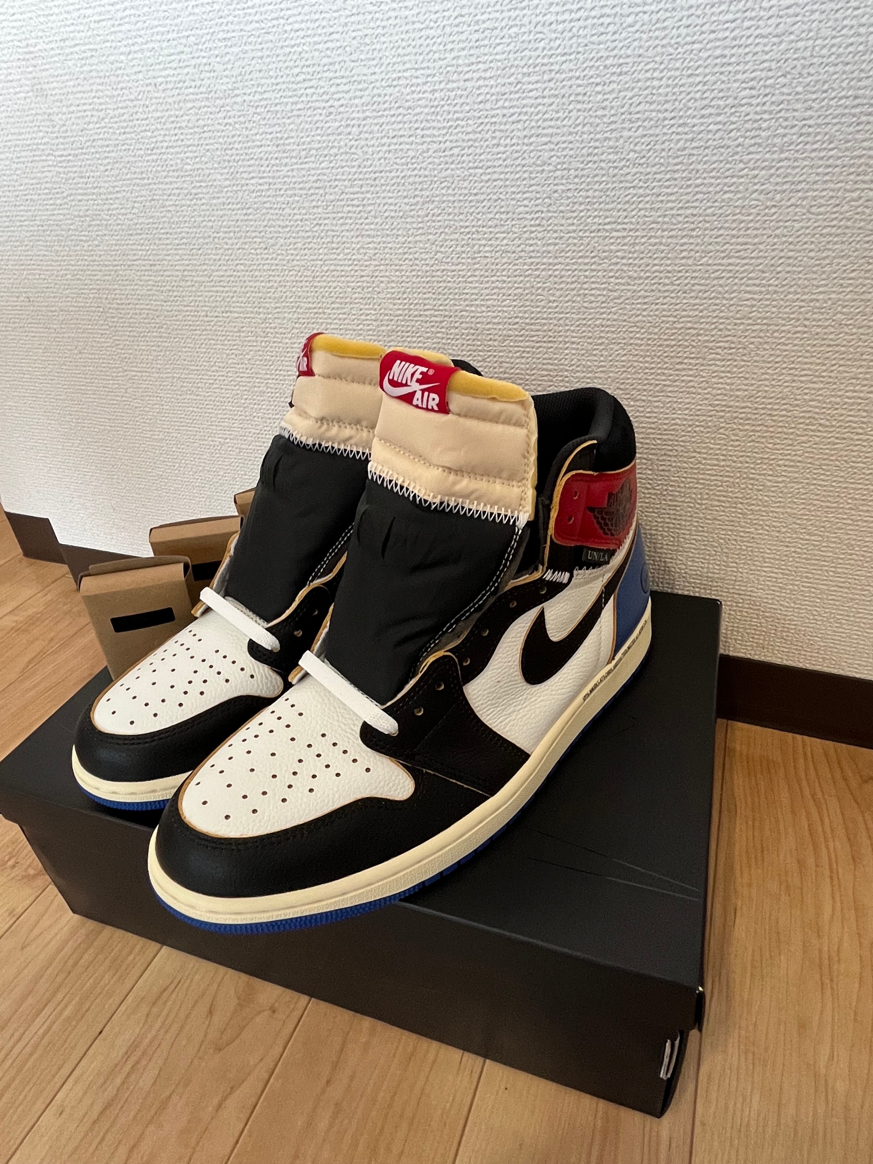 fragment design × UNION × Nike Air Jordan 1 High OG "Black/Varsity Red"