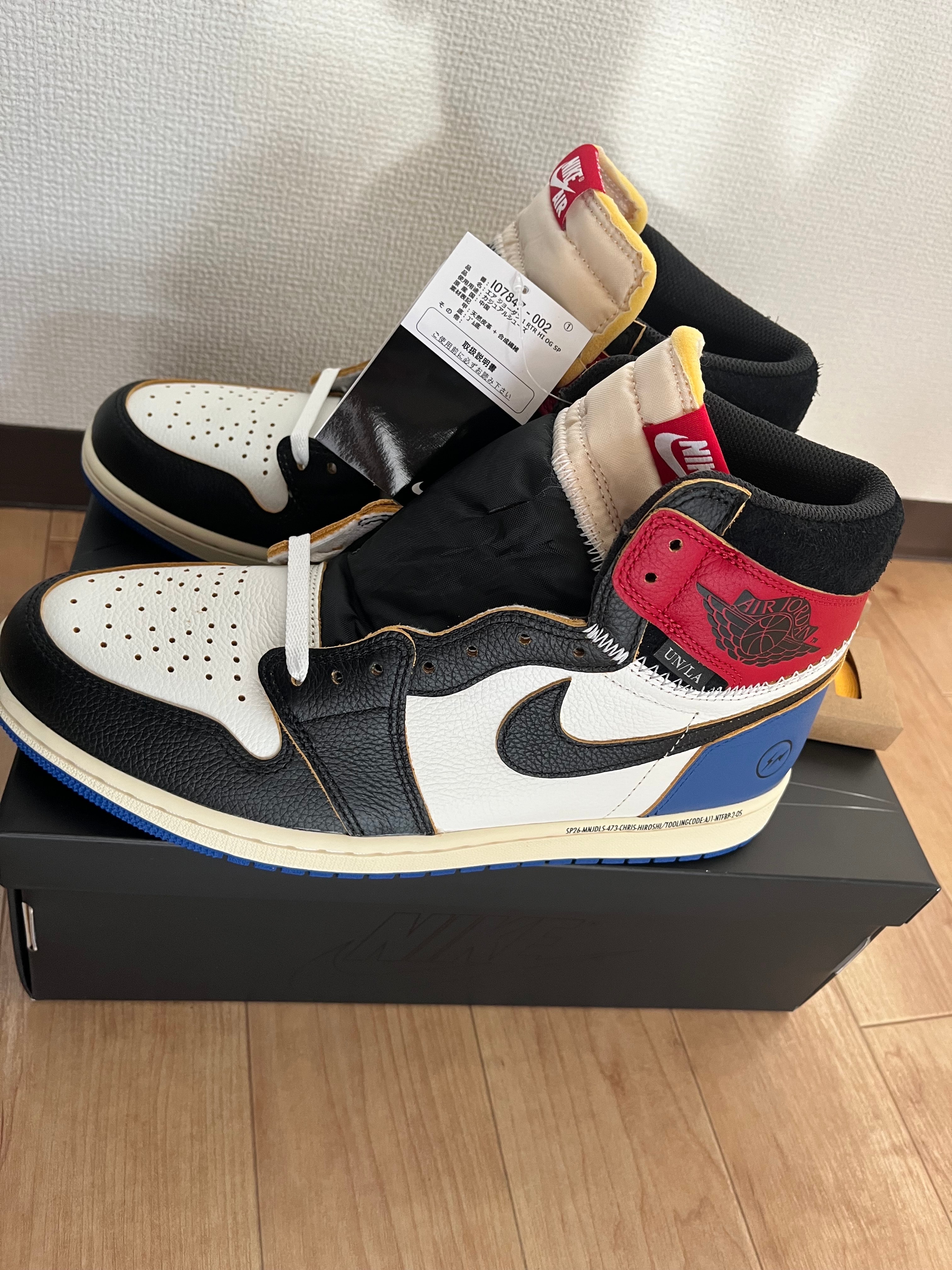 fragment design × UNION × Nike Air Jordan 1 High OG "Black/Varsity Red"