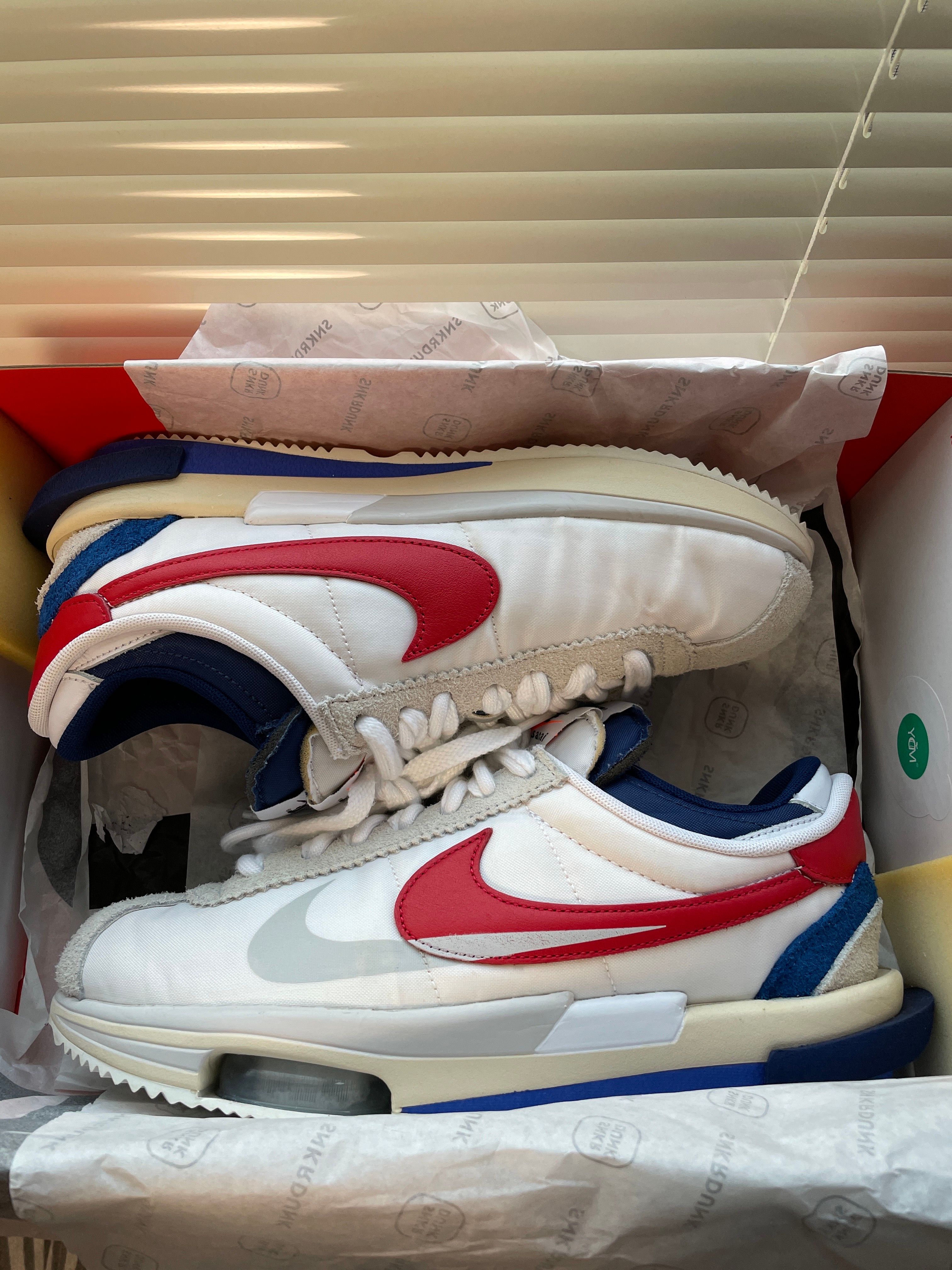 sacai × Nike Zoom Cortez "White and University Red"