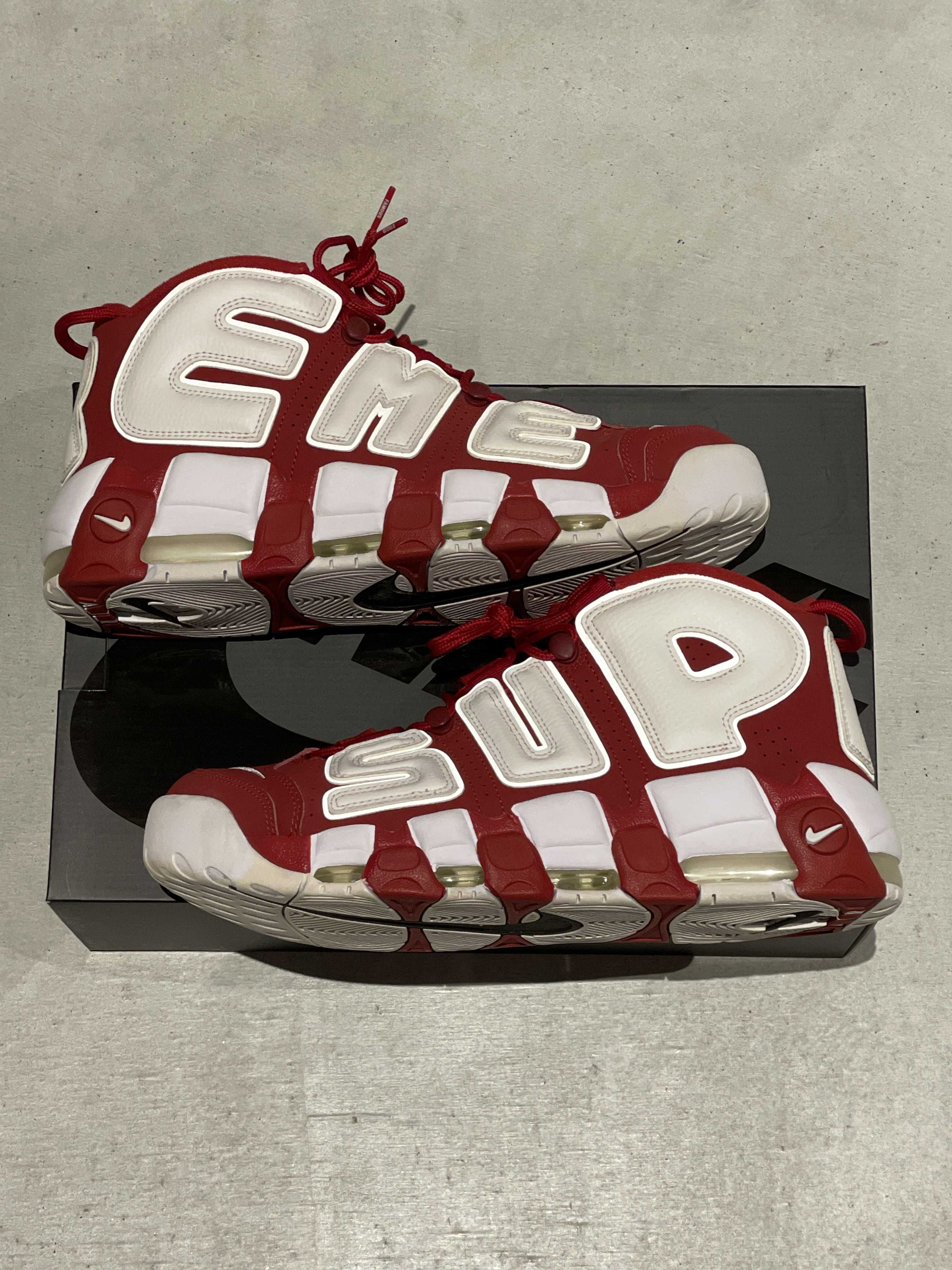 Supreme × Nike Air More Uptempo "White/Red"