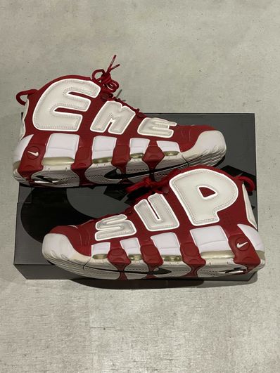 Supreme × Nike Air More Uptempo "White/Red"