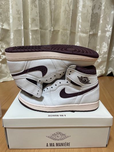 A Ma Maniere × Nike Air Jordan 1 Retro High OG "Sail and Burgundy"