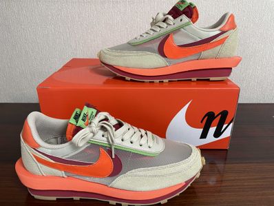 CLOT × Sacai × Nike LD Waffle "Orange Blaze"