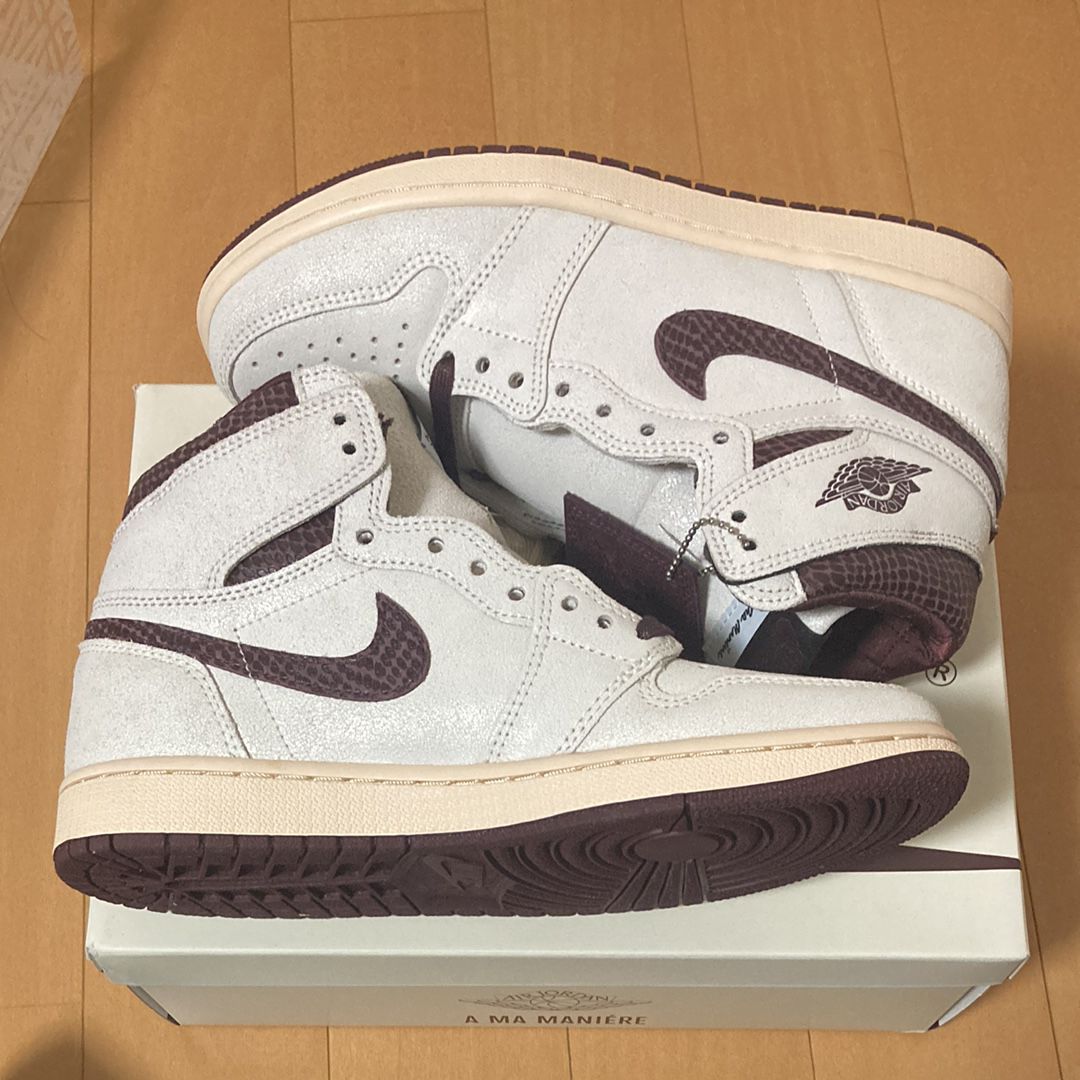 A Ma Maniere × Nike Air Jordan 1 Retro High OG "Sail and Burgundy"