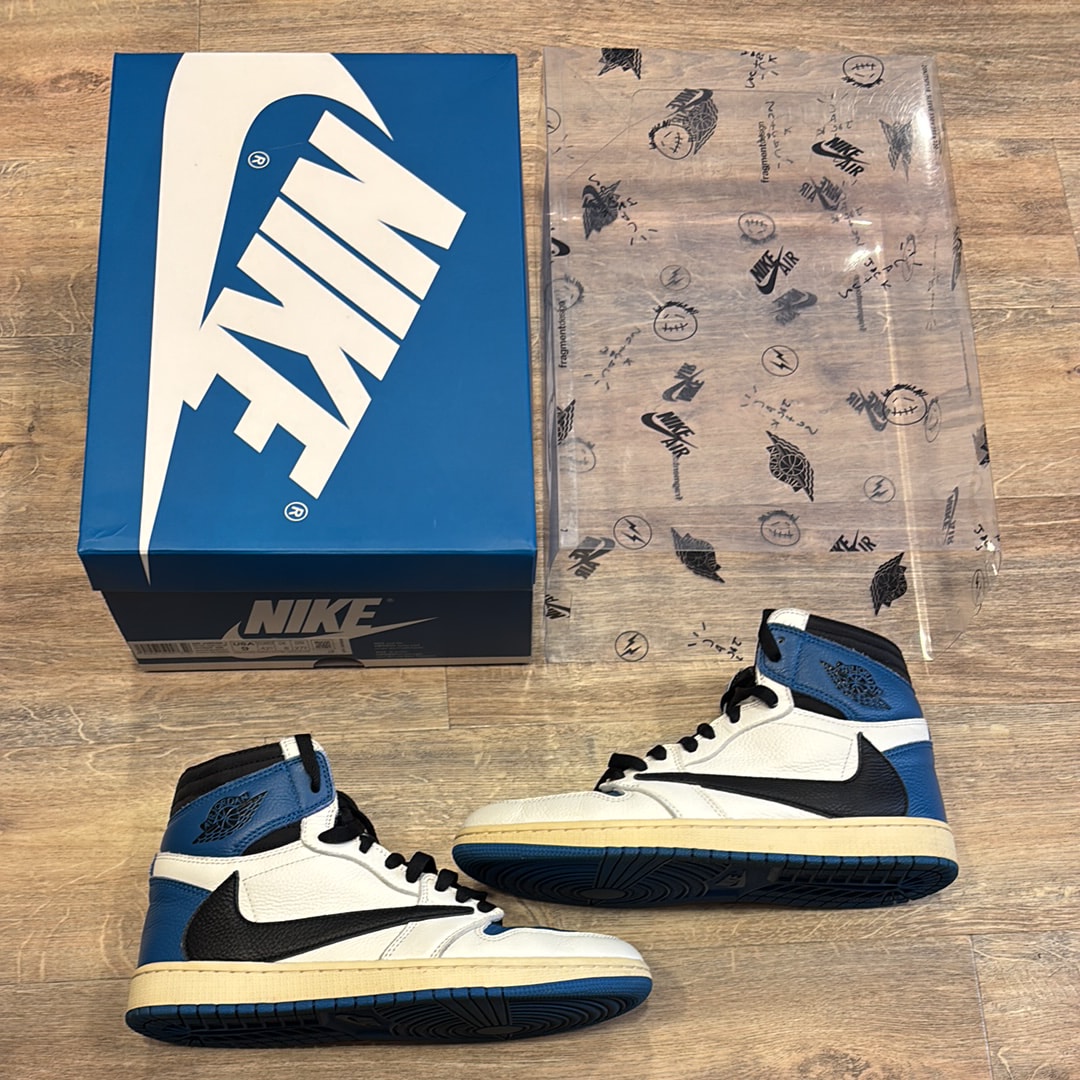 Travis Scott × fragment design × Nike Air Jordan 1 Retro High OG SP "Military Blue"