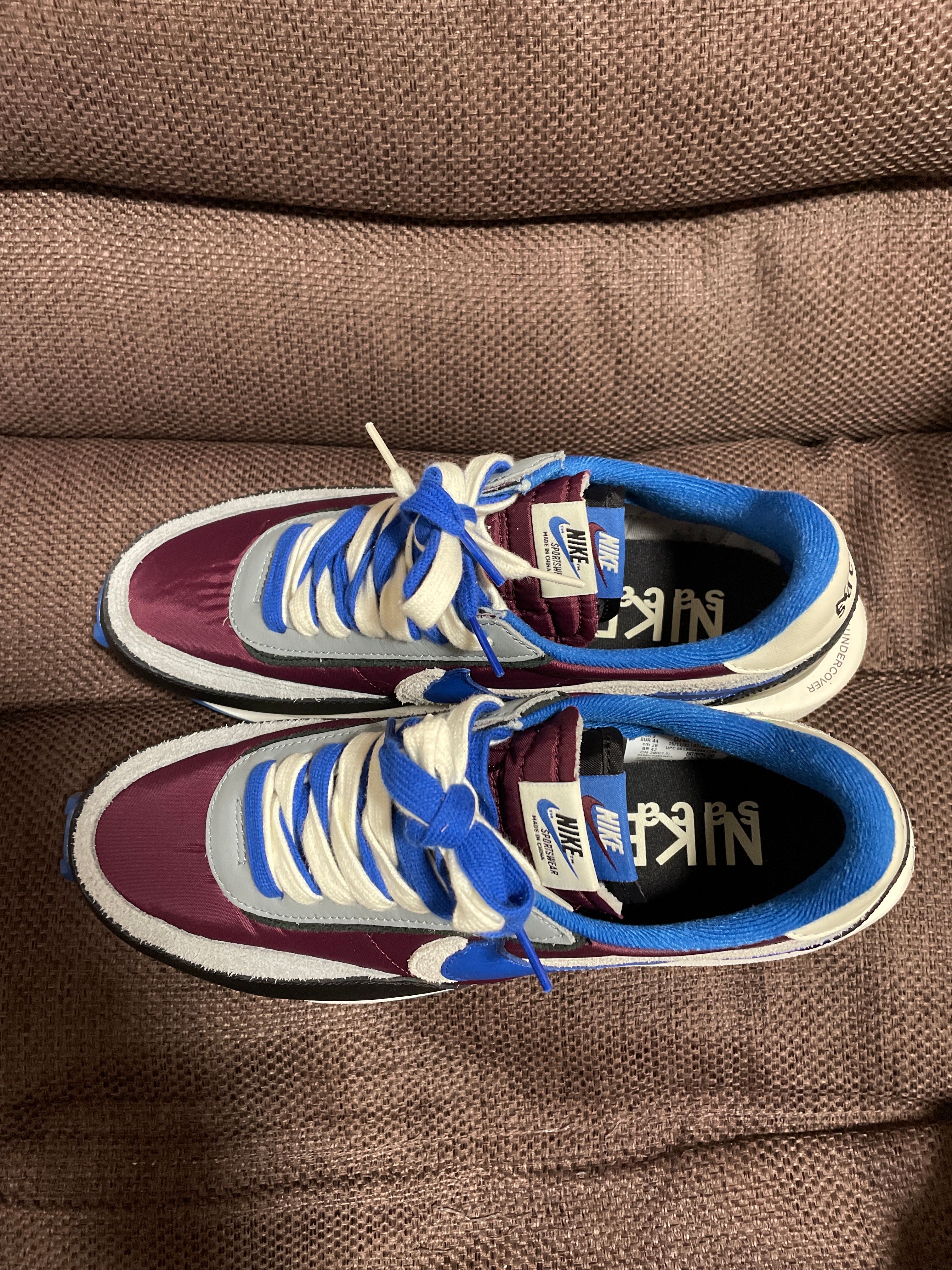 UNDERCOVER × sacai × Nike LD Waffle "Night Maroon/Pale Ivory-Ground Grey-Team Royal"