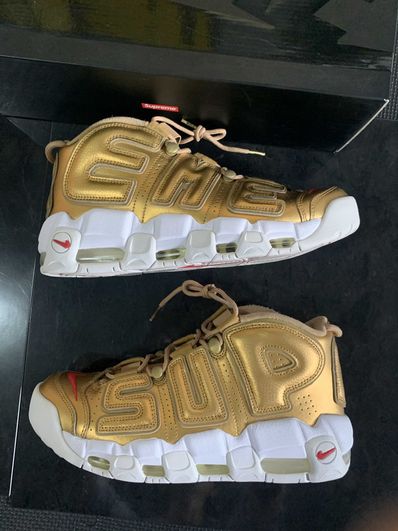 Supreme × Nike Air More Uptempo "Metallic Gold"