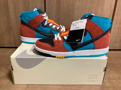 Di’orr Greenwood × Nike SB Dunk High Decon QS "Turquoise Blue and Firewood Orange"
