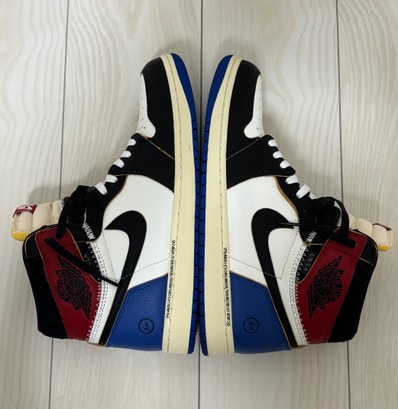 fragment design × UNION × Nike Air Jordan 1 High OG "Black/Varsity Red"