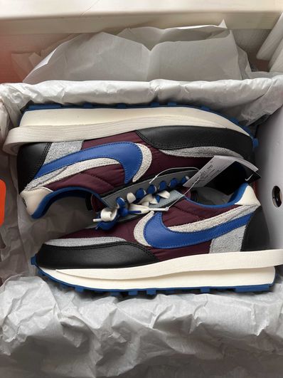 UNDERCOVER × sacai × Nike LD Waffle "Night Maroon/Pale Ivory-Ground Grey-Team Royal"