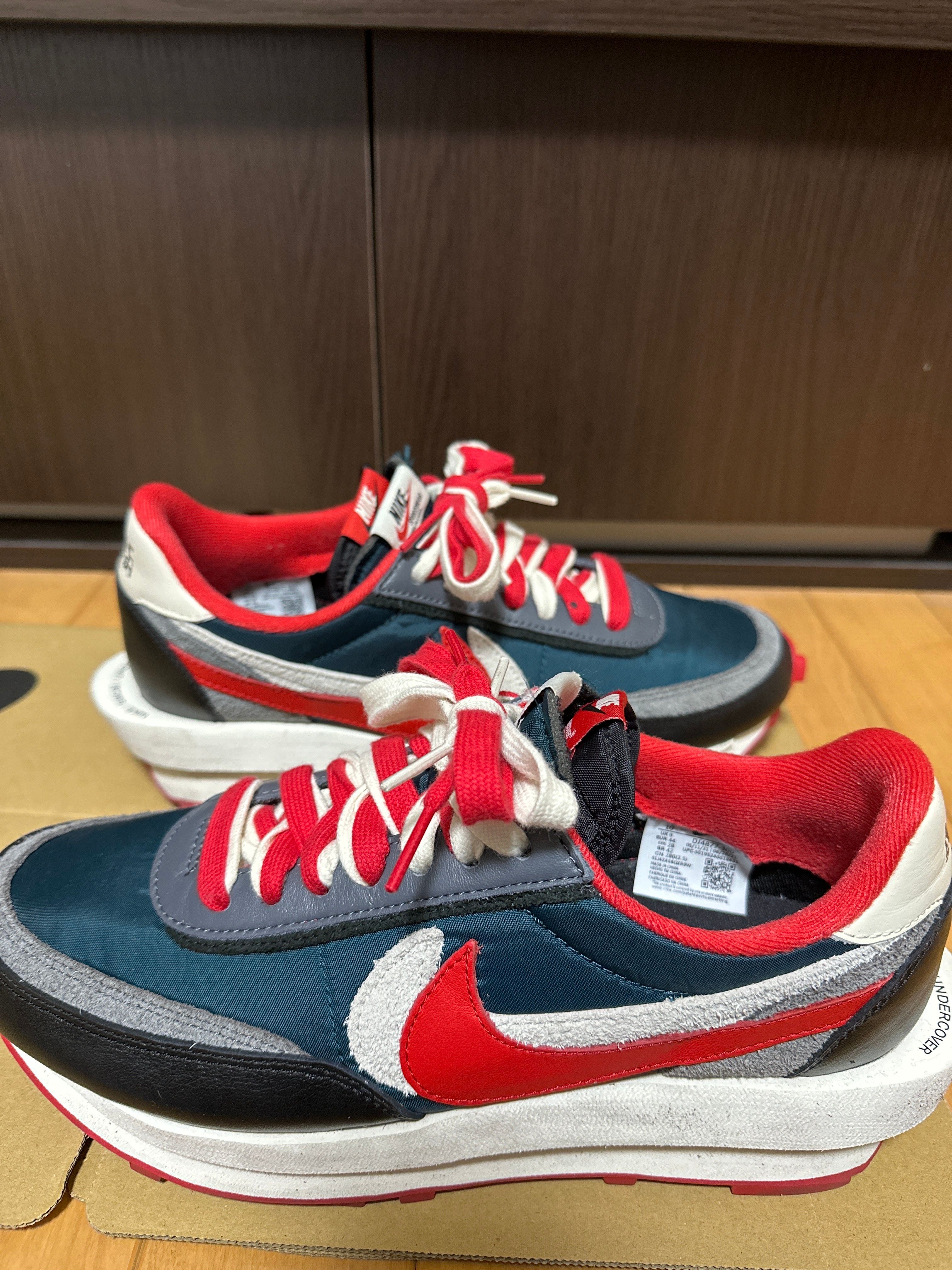 UNDERCOVER × sacai × Nike LD Waffle "Midnight Spruce/Pale Ivory-Dark Grey-University Red"
