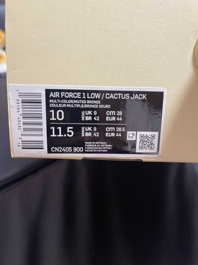 Travis Scott × Nike Air Force 1 Low Cactus Jack "Multi Color"