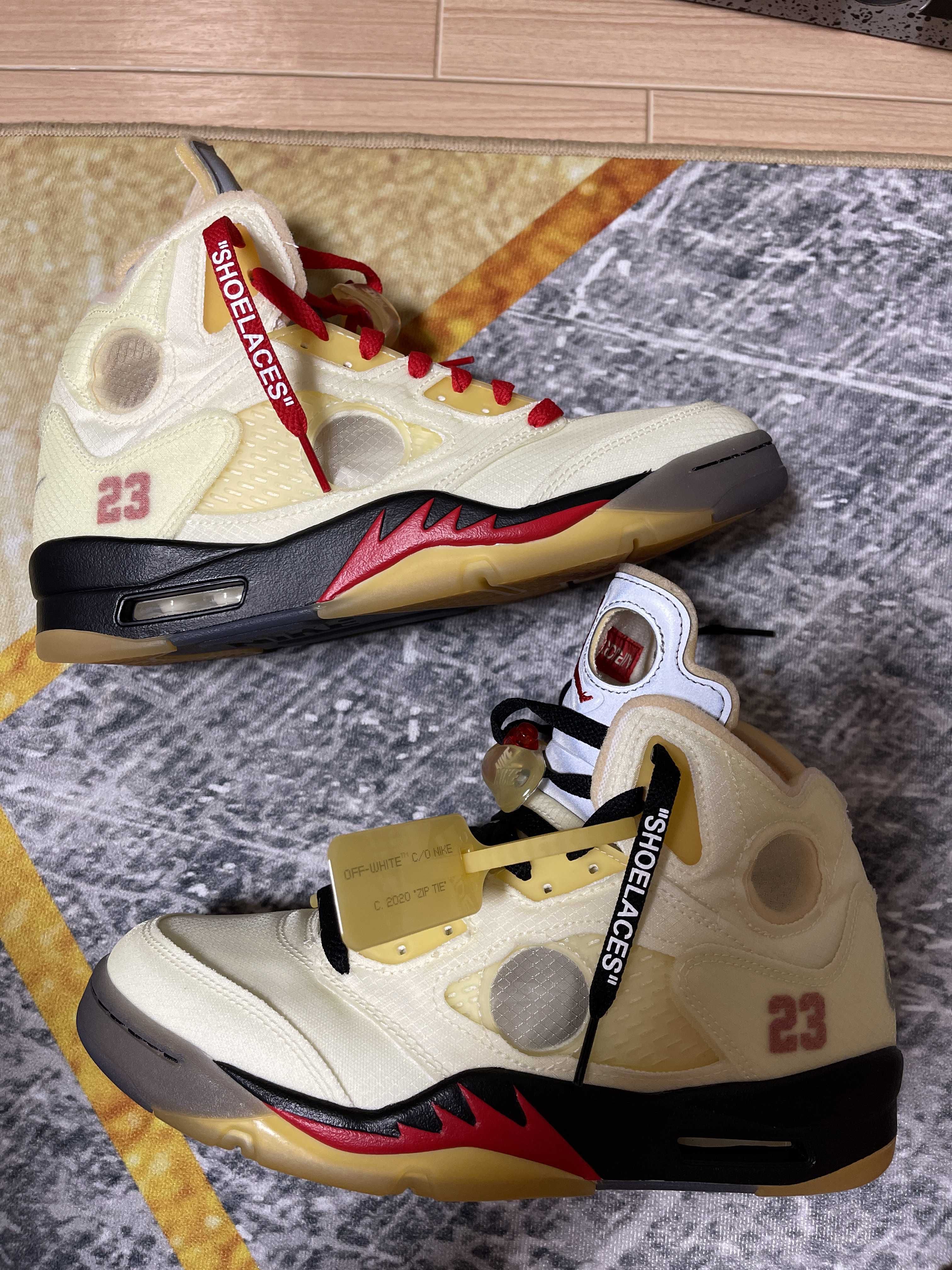 Off-White × Nike Air Jordan 5 "Sail"  