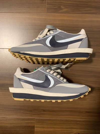 CLOT × Sacai × Nike LD Waffle "Grey Obsidian/Cool Grey"