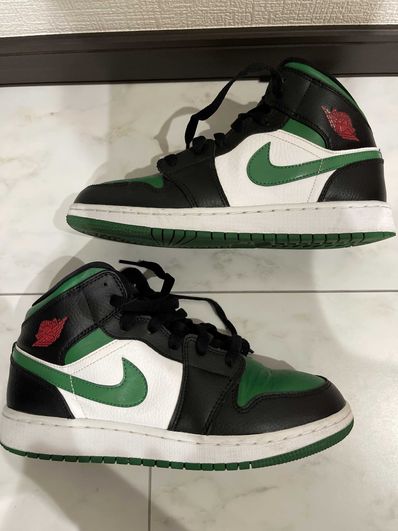 NIKE GS AIR JORDAN 1 MID "GREEN TOE"