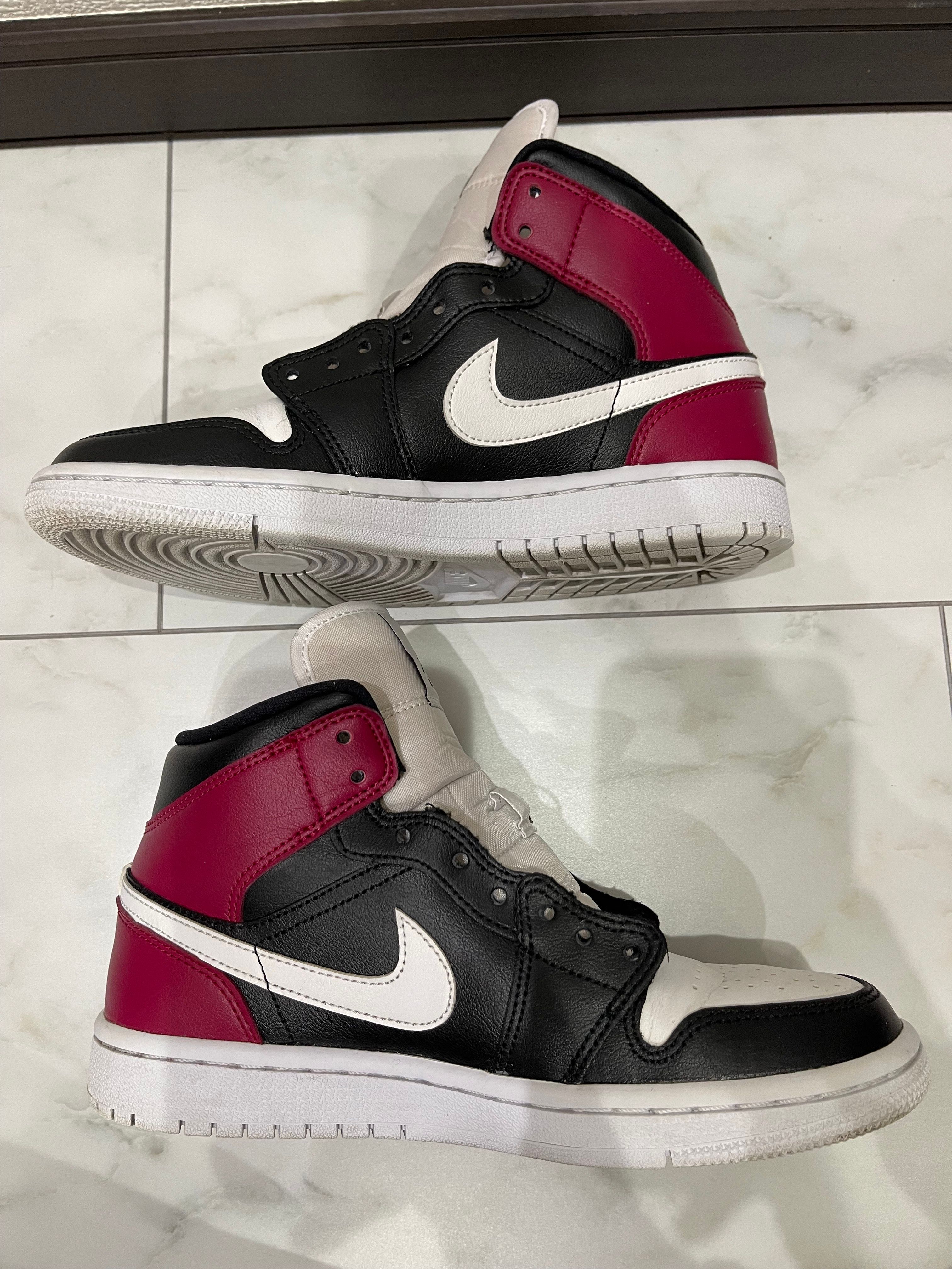 Nike Women's Air Jordan 1 Mid "Black Noble Red"