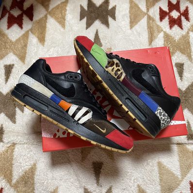 NIKE AIR MAX 1 MASTER "BLACK/BLACK-UNIVERSITY RED-INTERNATIONAL BLUE"