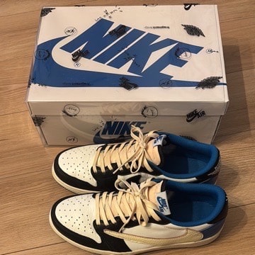 Travis Scott × fragment design × Nike Air Jordan 1 Low OG SP "Military Blue"