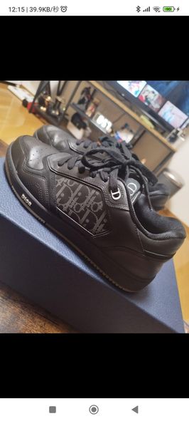 ディオール B27 アップタウン ロートップスニーカー スムースカーフスキン スウェード ディオール オブリーク ギャラクシー レザー "ブラック"