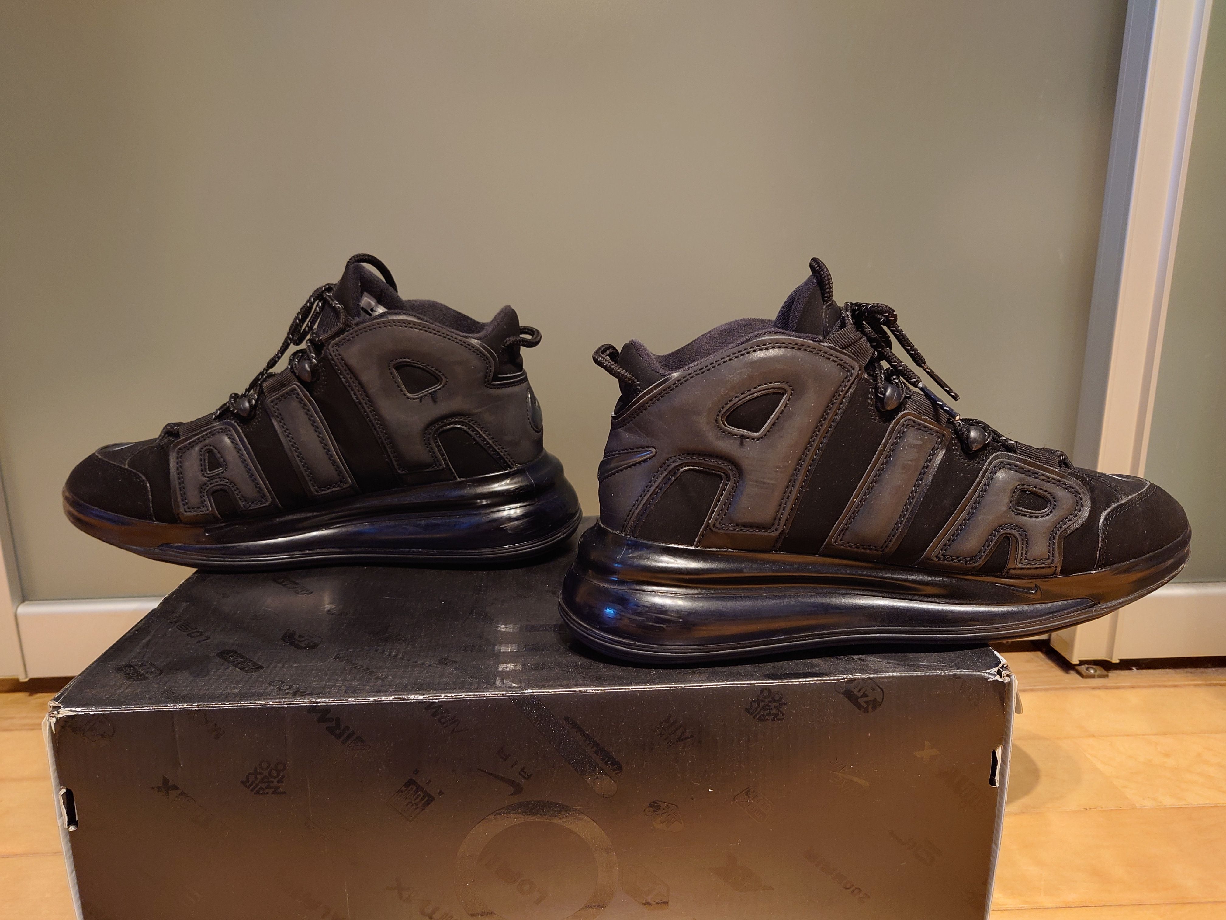NIKE AIR MORE UPTEMPO 720 BLACK / METALLIC BLACK