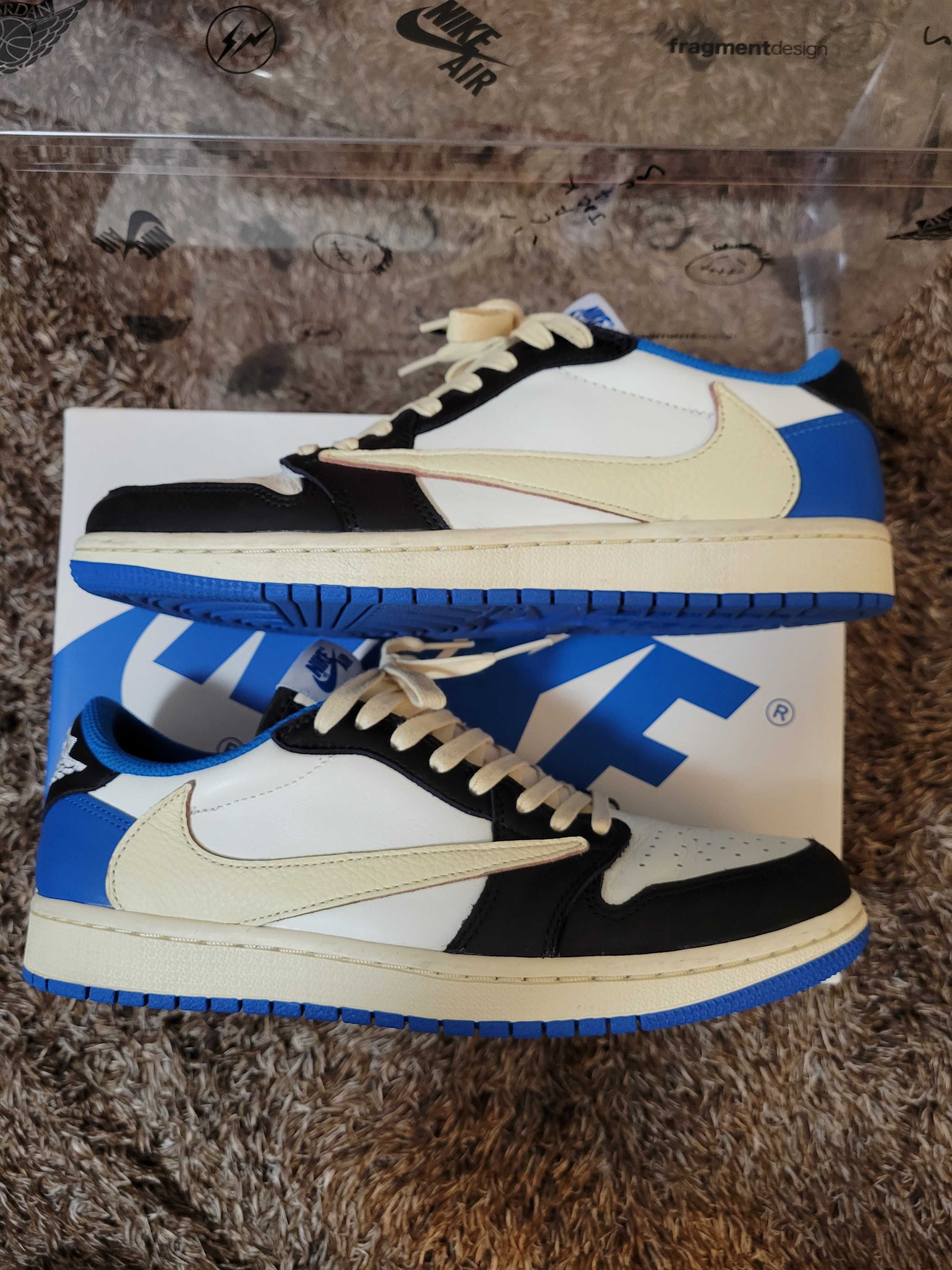Travis Scott × fragment design × Nike Air Jordan 1 Low OG SP "Military Blue"