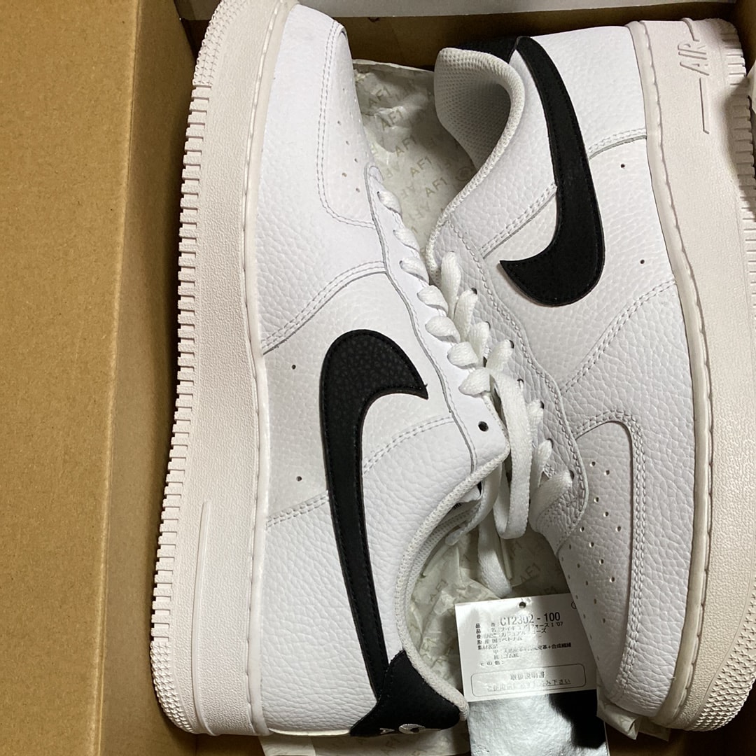 Nike Air Force 1 Low '07 "White Black Pebbled Leather"