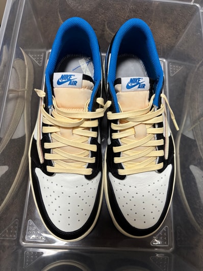 Travis Scott × fragment design × Nike Air Jordan 1 Low OG SP "Military Blue"