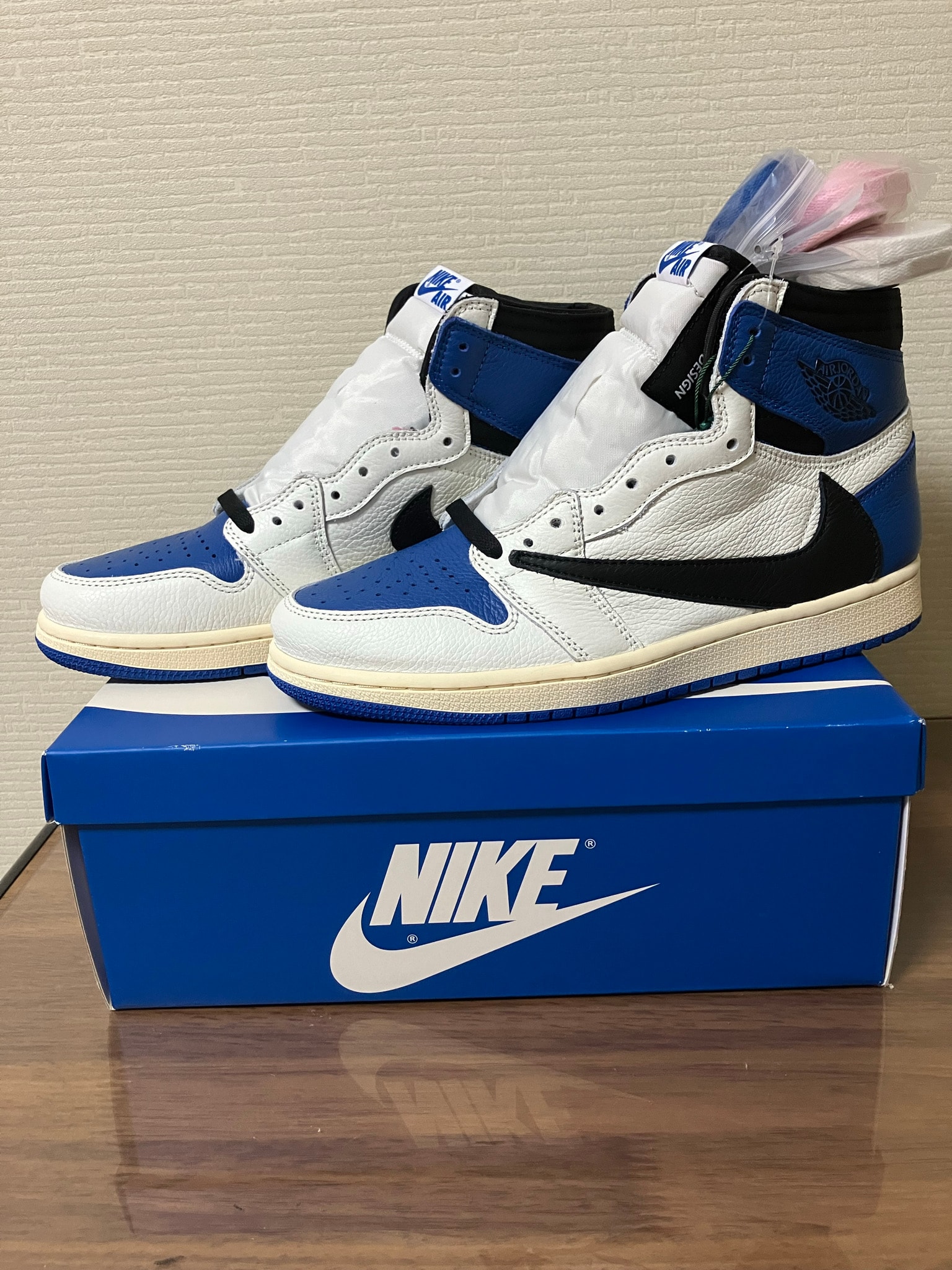 Travis Scott × fragment design × Nike Air Jordan 1 Retro High OG SP "Military Blue"