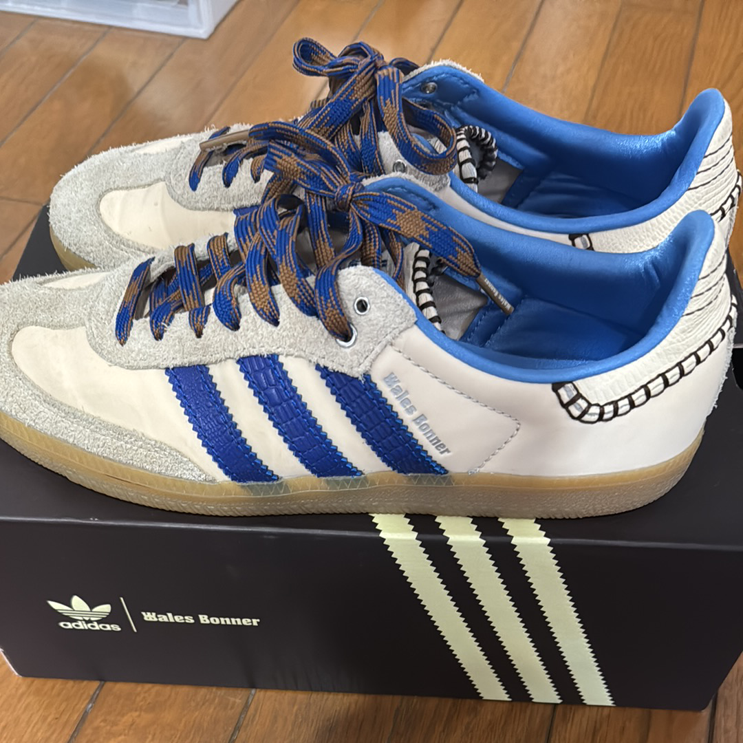 Wales Bonner × adidas Nylon Samba "Wonder Clay/Team Royal Blue/Wonder White"