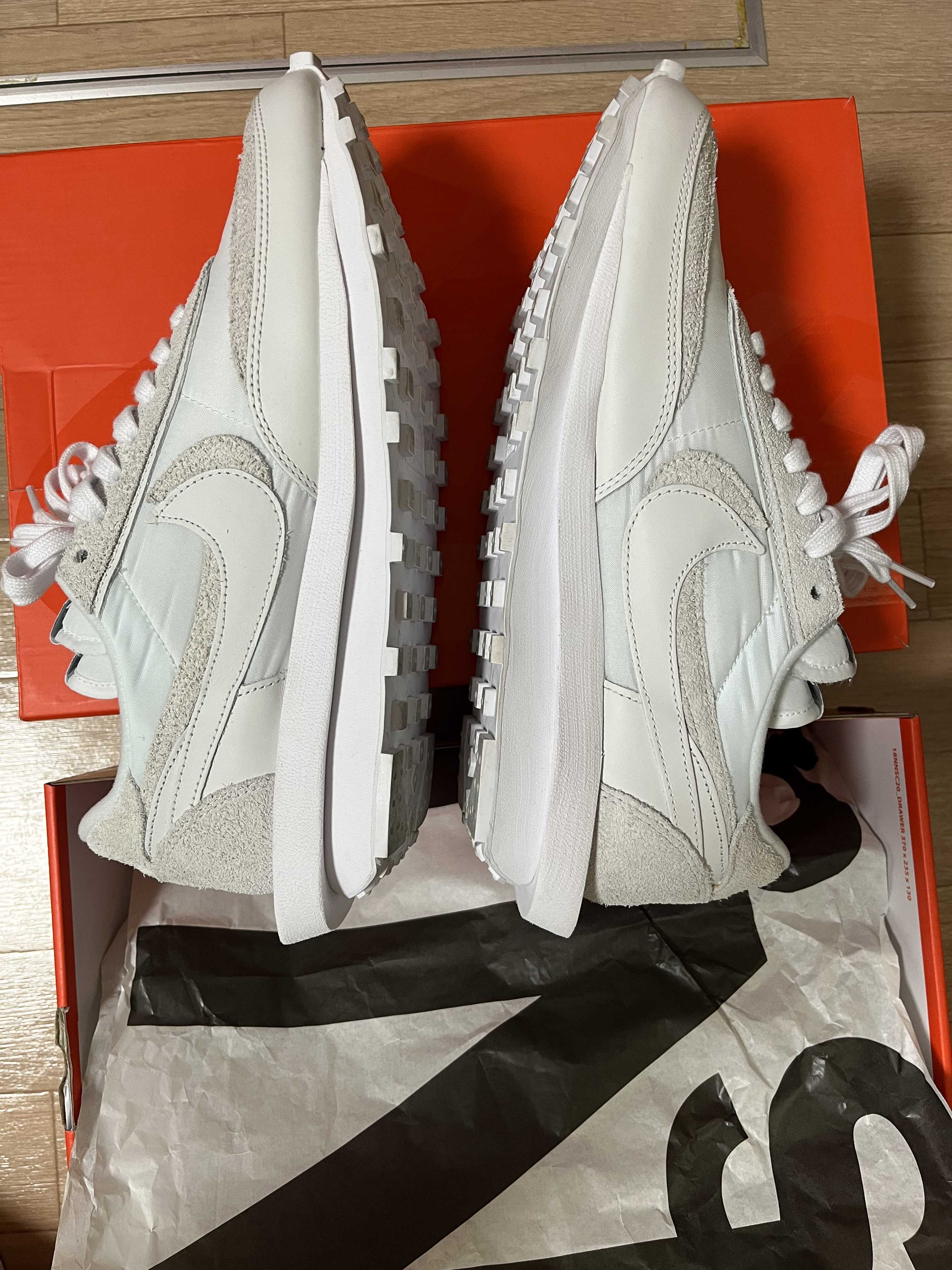 sacai × Nike LDV Waffle "Triple White"