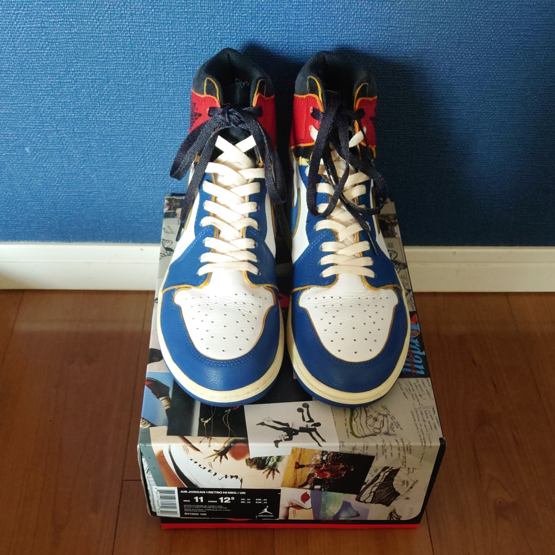 ユニオン × ナイキ エアジョーダン1 レトロ ハイ OG NRG "ストームブルー/バーシティレッド"