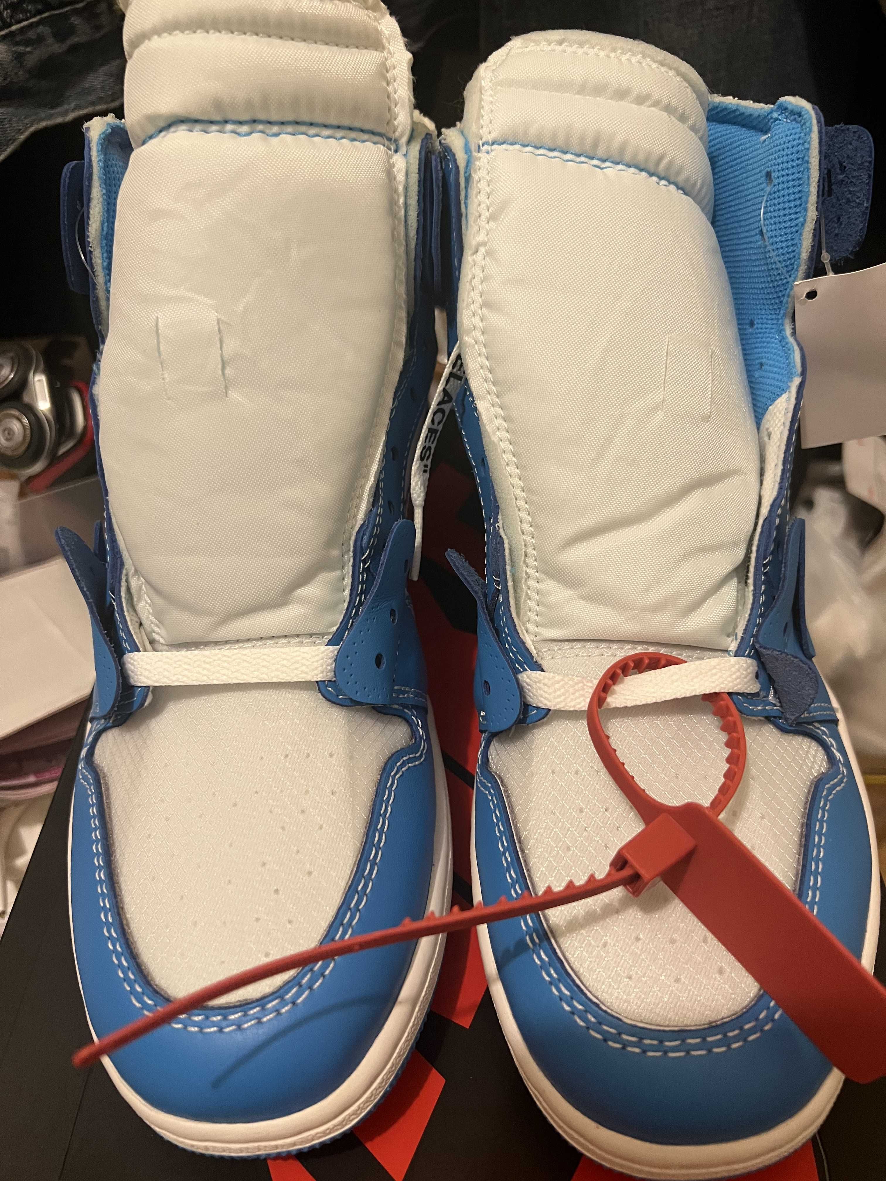Off-White × Nike Air Jordan 1 High UNC "White/Dark Powder Blue"
