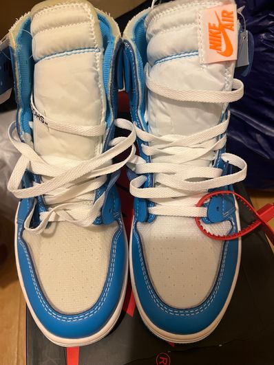 Off-White × Nike Air Jordan 1 High UNC "White/Dark Powder Blue"