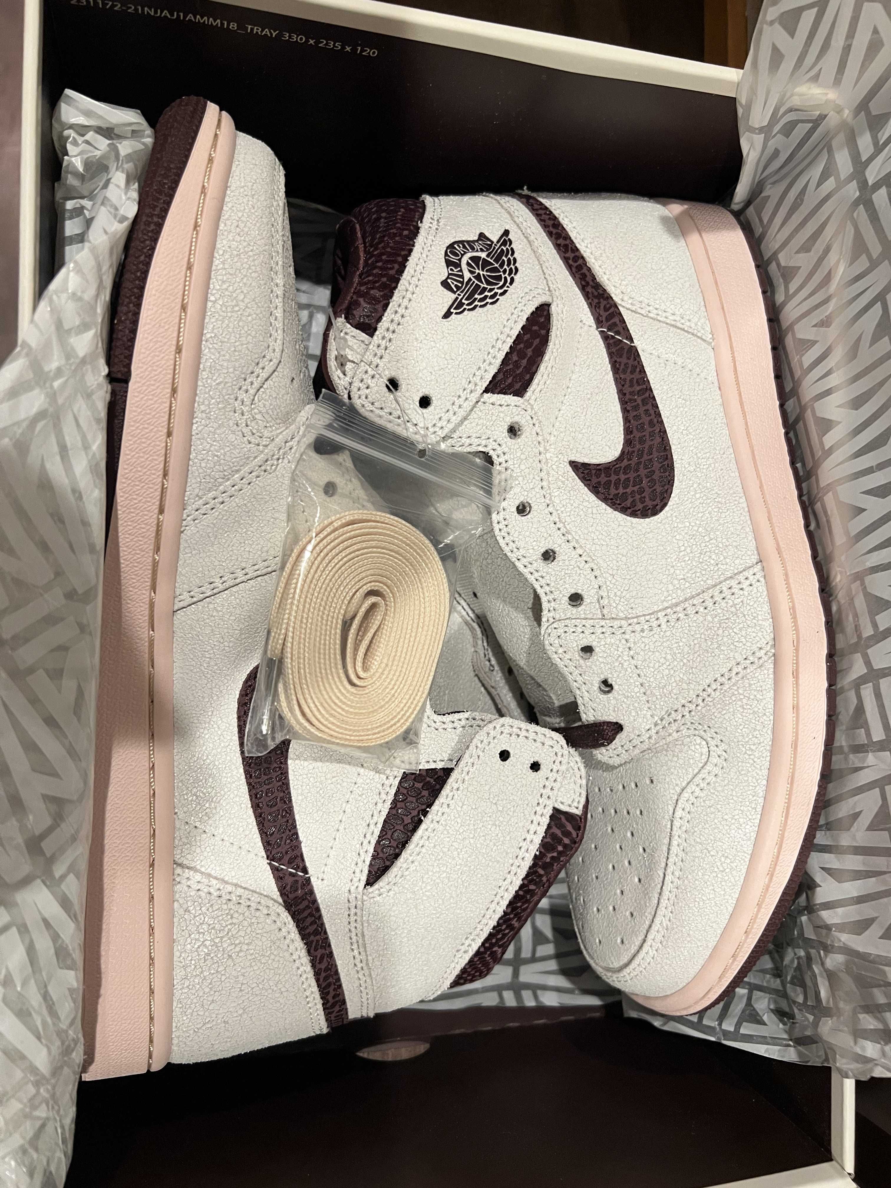 A Ma Maniere × Nike Air Jordan 1 Retro High OG "Sail and Burgundy"