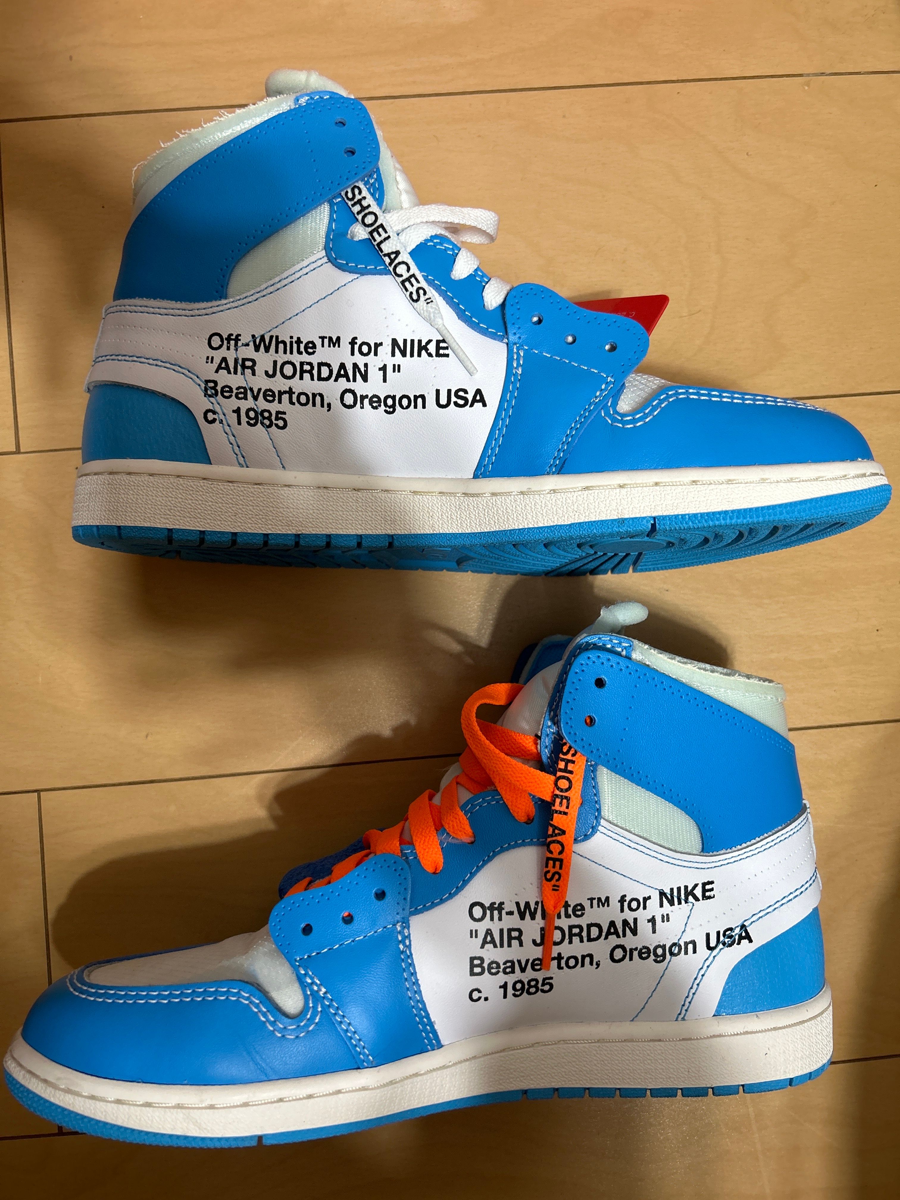Off-White × Nike Air Jordan 1 High UNC "White/Dark Powder Blue"